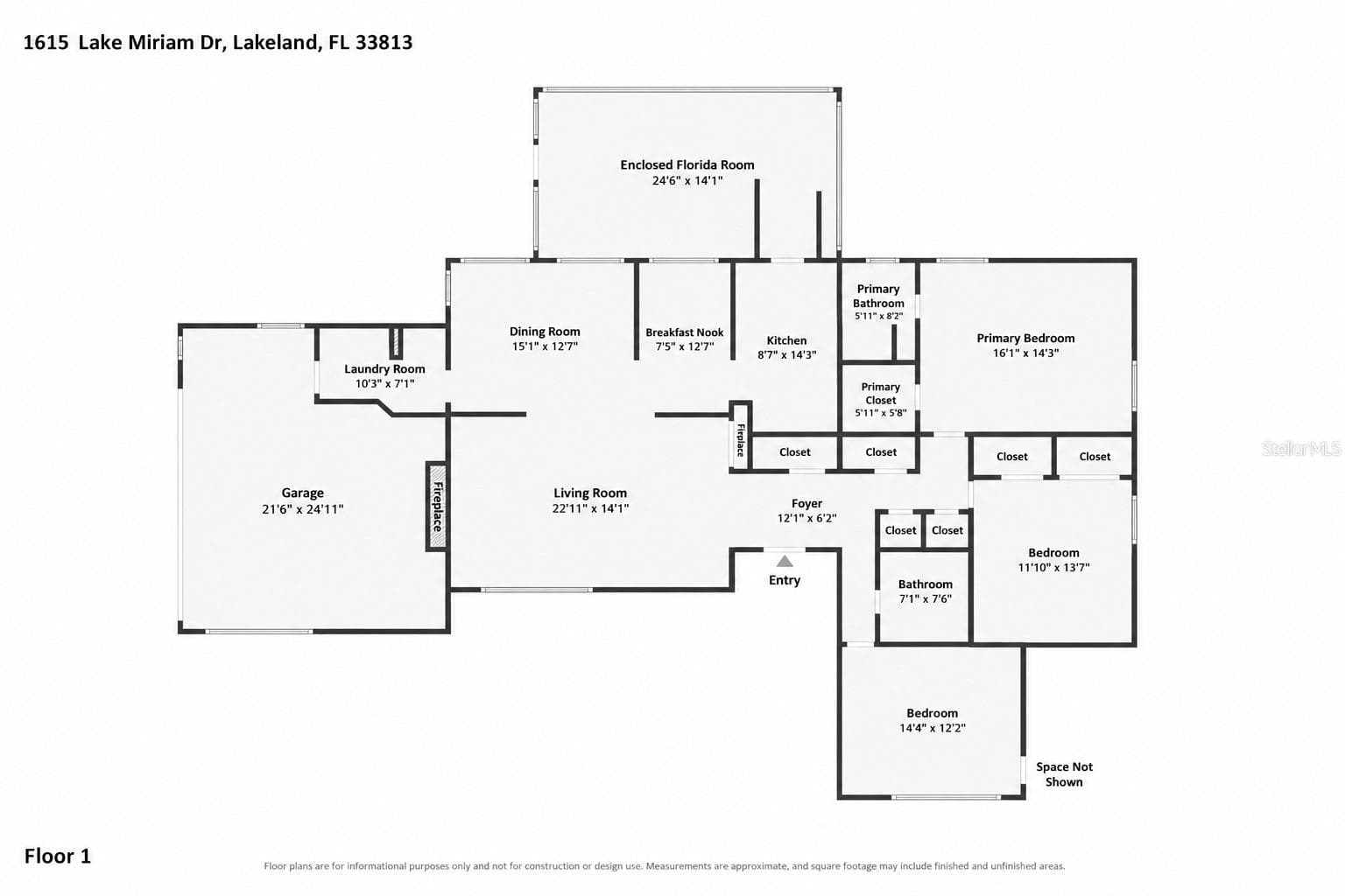 Floor Plan - 1615 LAKE MIRIAM DR, LAKELAND