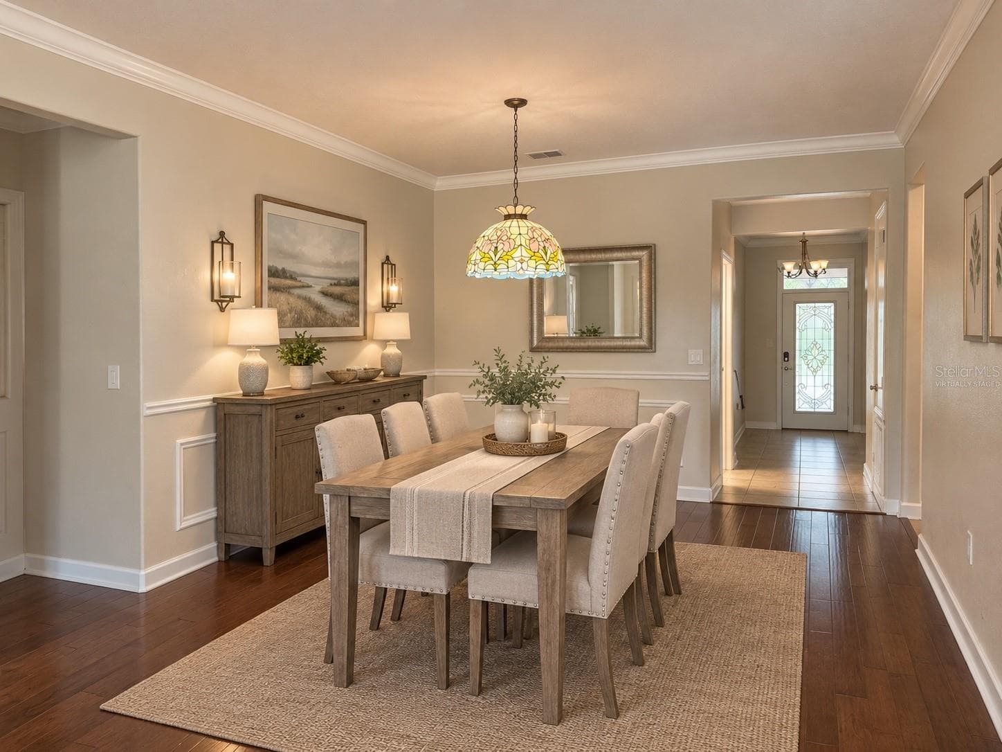 VIRTUALLY STAGED DINING ROOM WITH FURNITURE - 4056 SERENA LN, CLERMONT