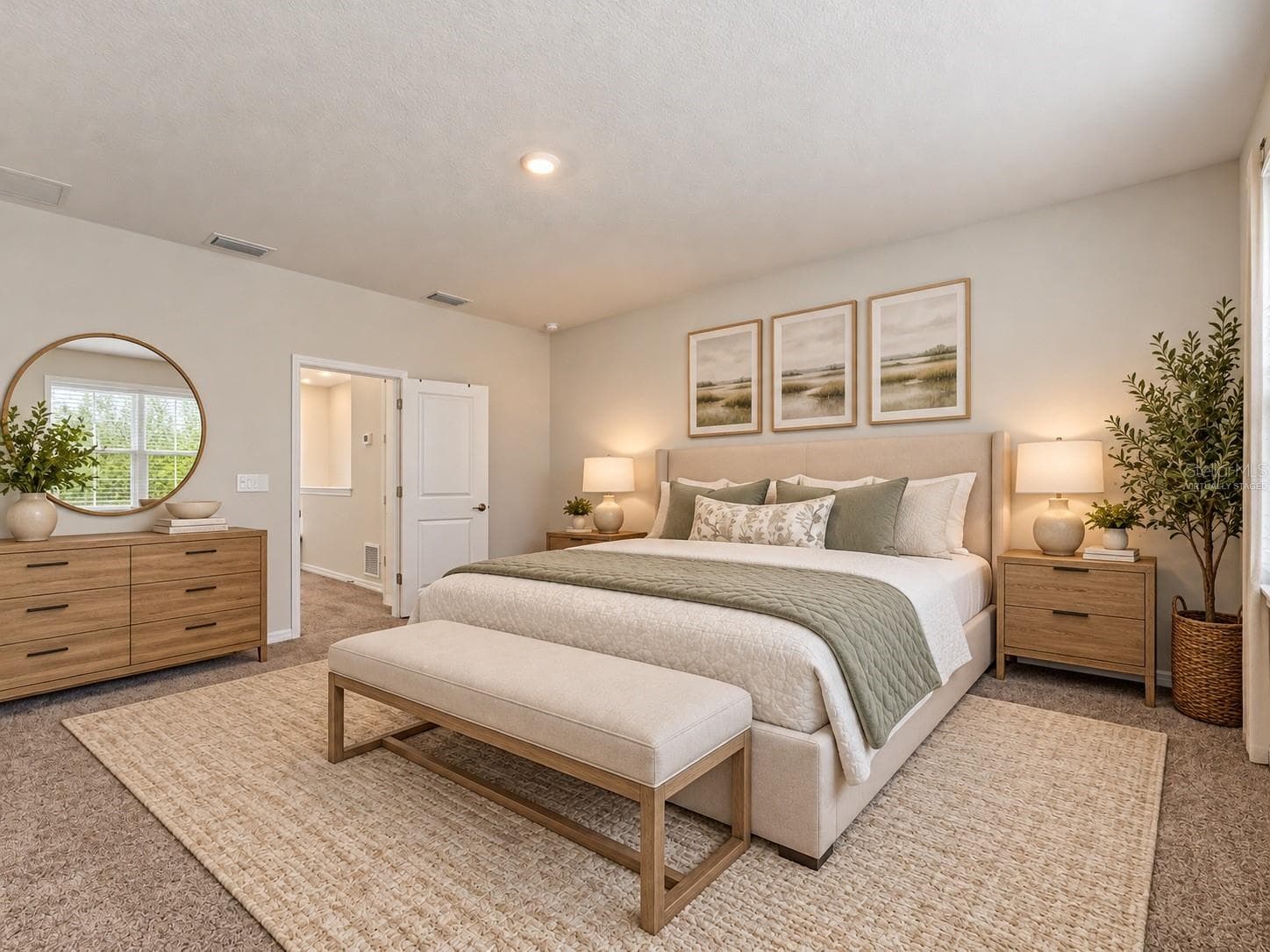 virtually staged master bed - 13631 RANGELAND BLVD, ODESSA