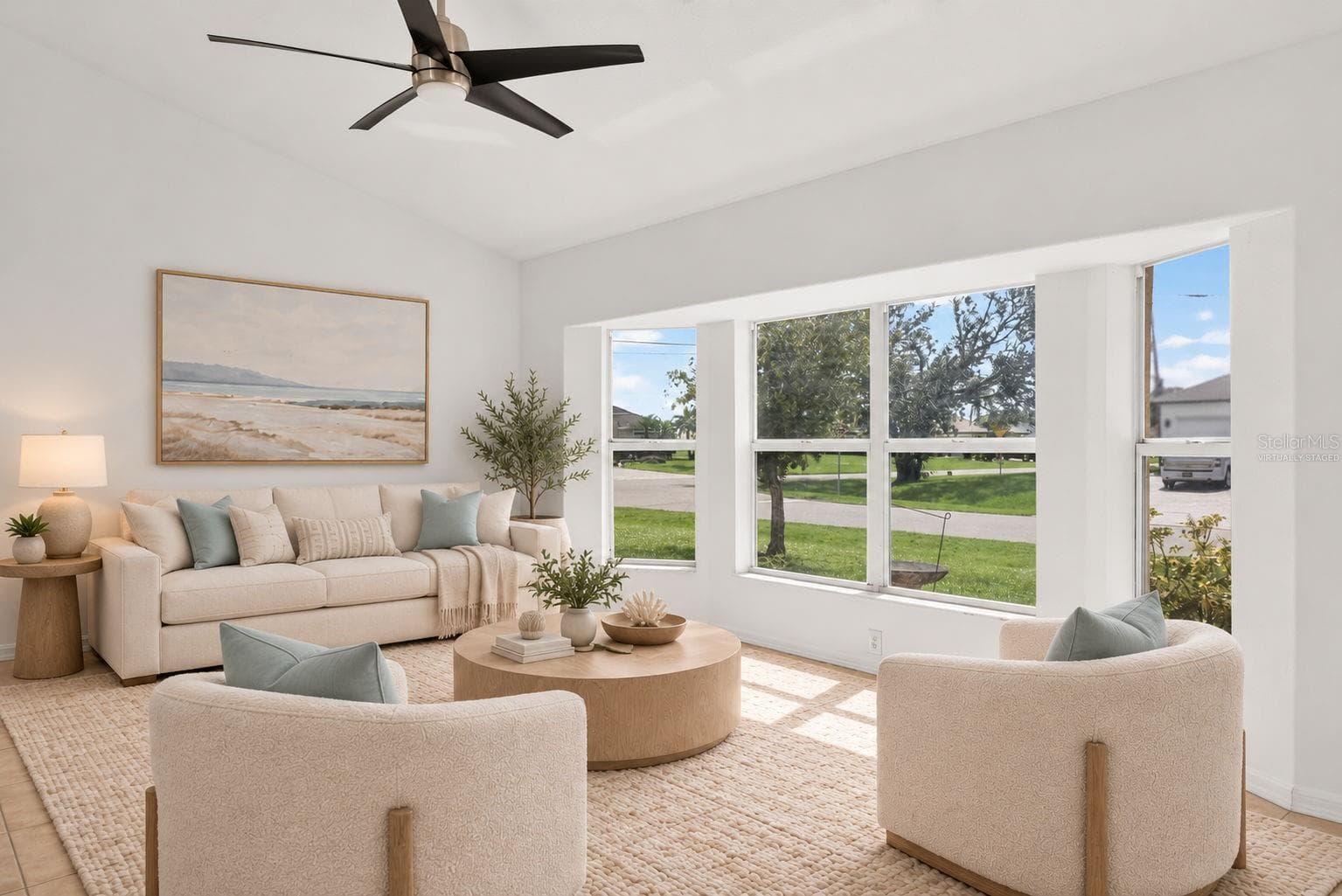 Virtually Staged Living Room - 2184 ONONDAGA LN, PUNTA GORDA