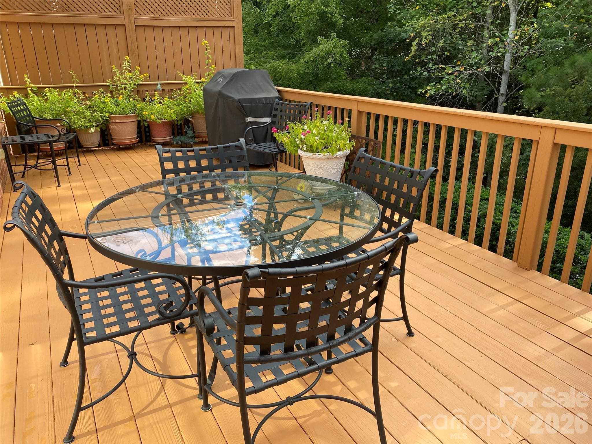 Private 20-foot deck with gas line for grill and retractable awning. - 11437 Corliss Avenue, Charlotte