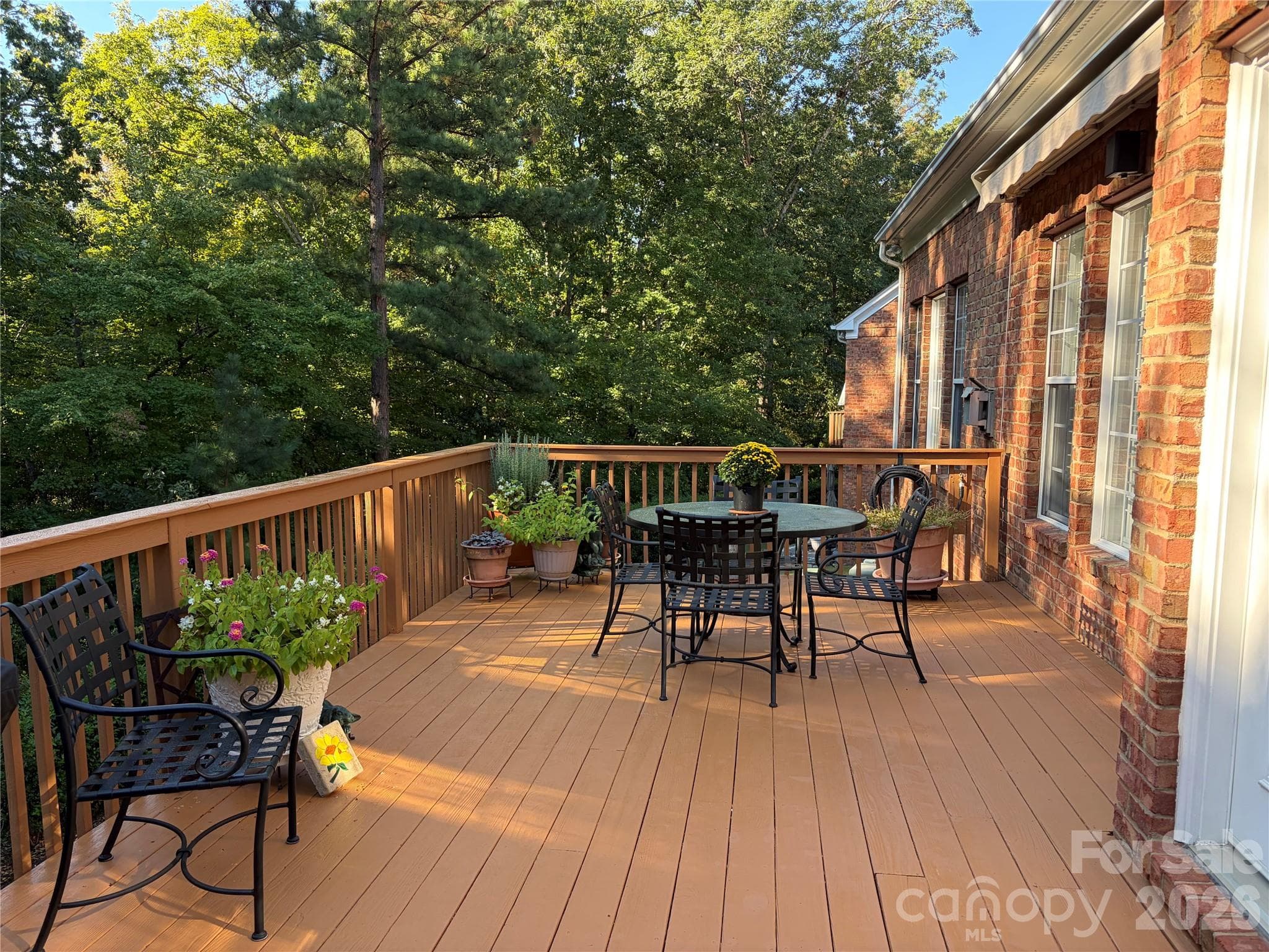 Private 20-foot deck with gas line for grill and retractable awning. - 11437 Corliss Avenue, Charlotte