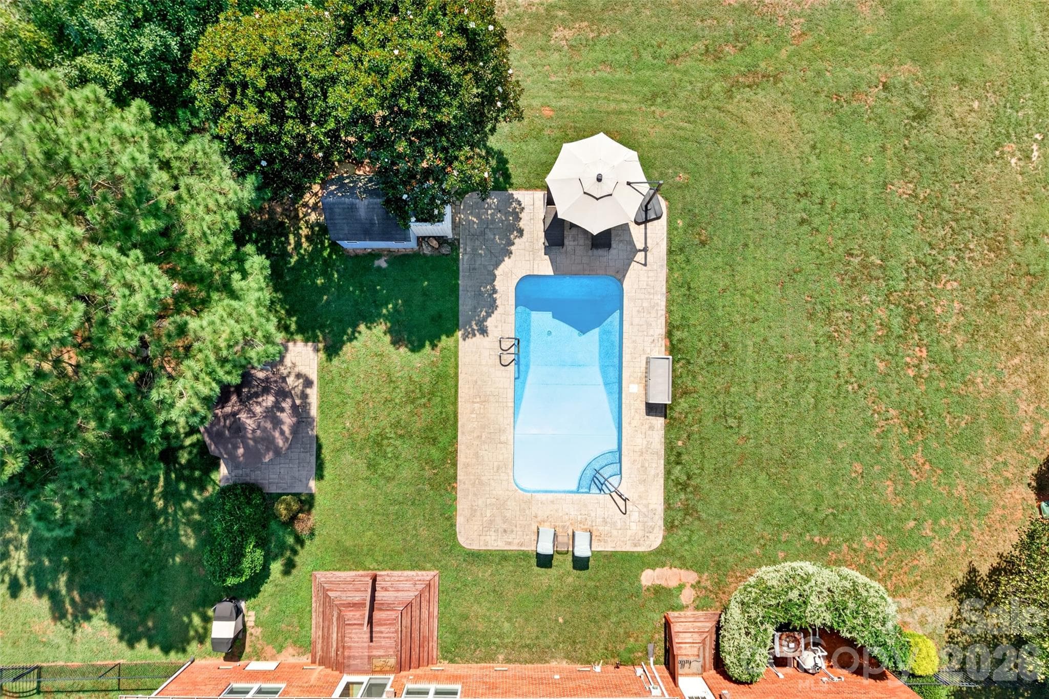 Level large backyard with 10 x 24 inground pool - 171 Pleasant Drive, Statesville