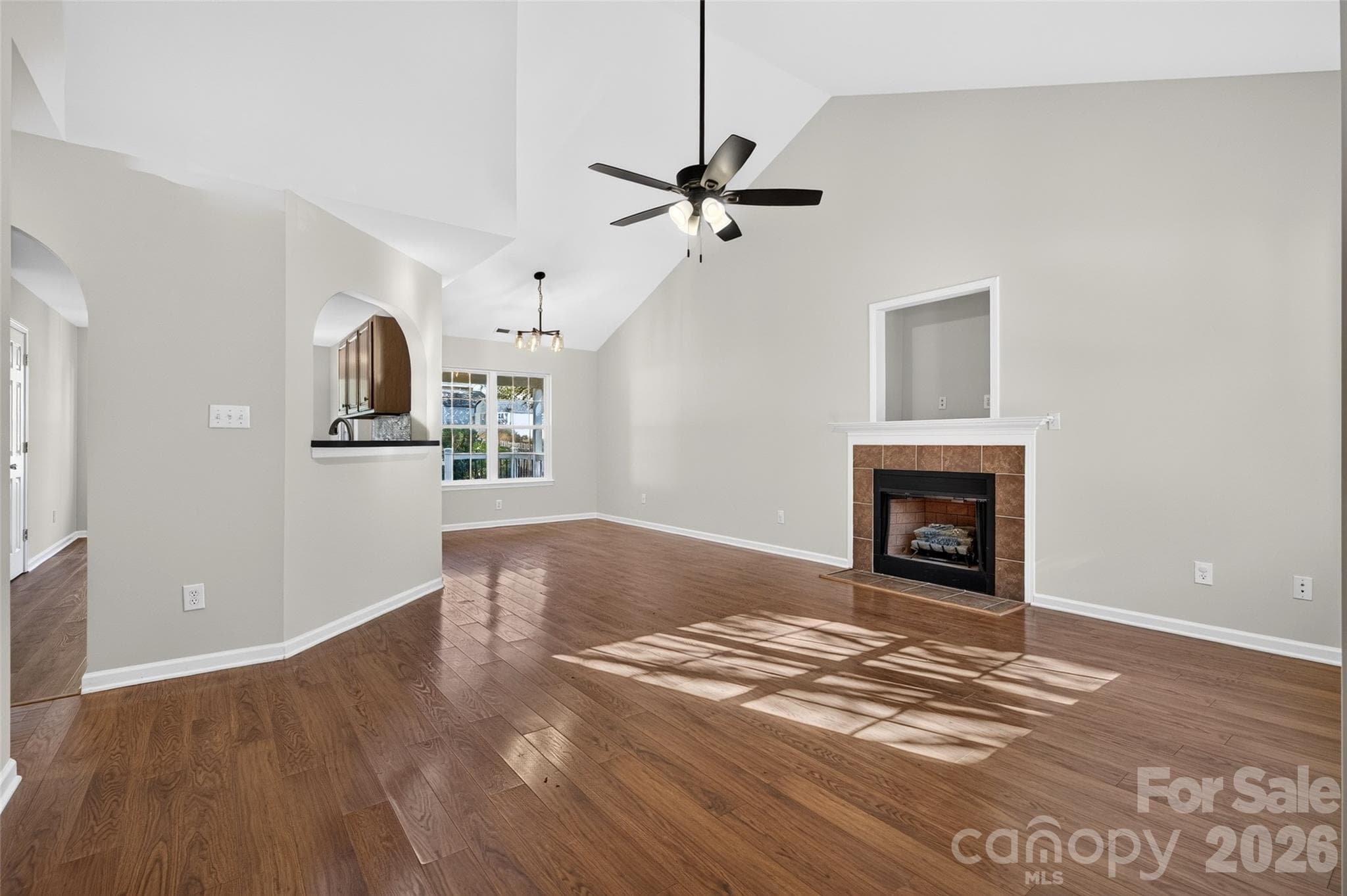 Great room with fireplace - 108 Duval Court, Mooresville