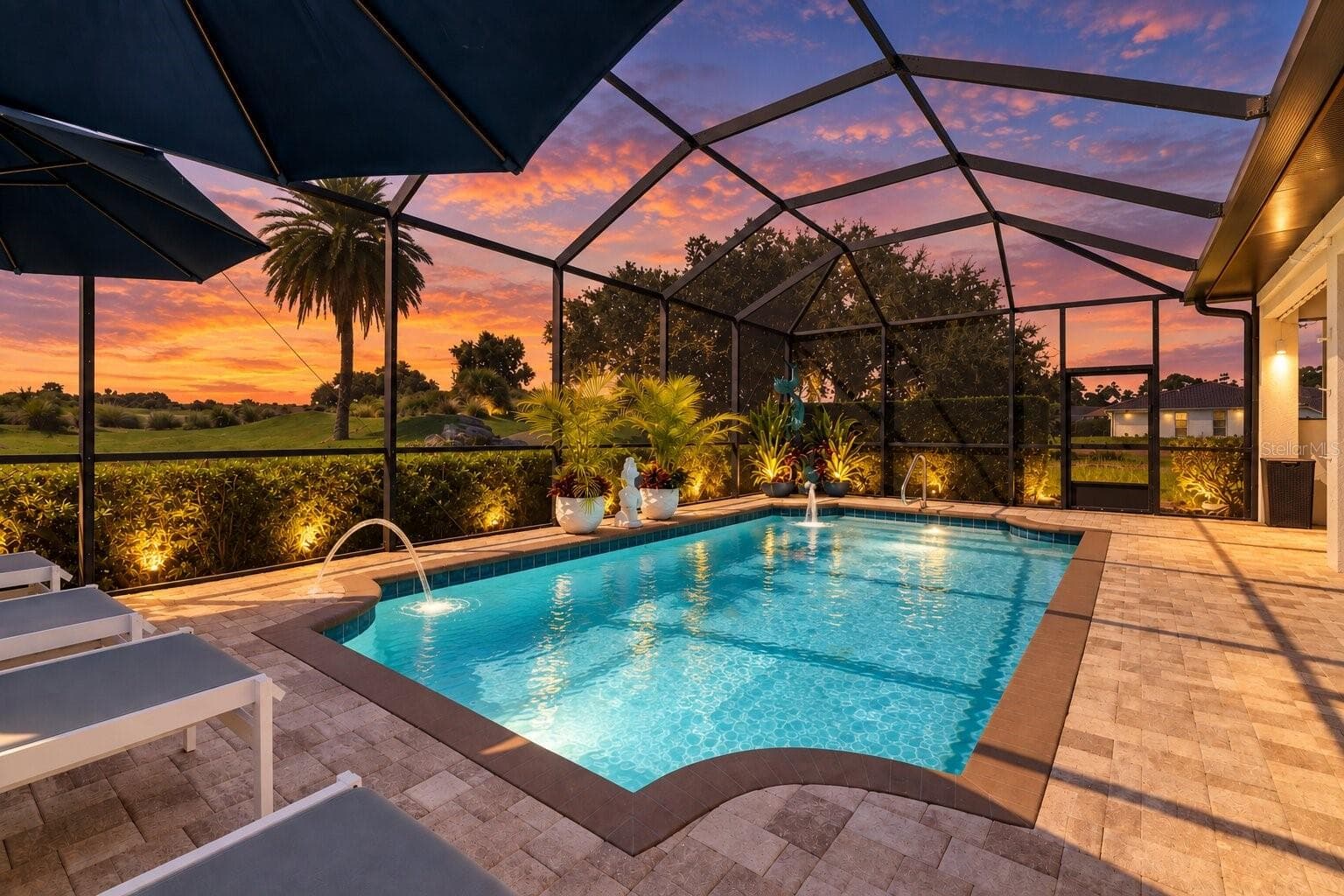 Heated private pool with fountains - 189 ASPEN WAY, PALM COAST