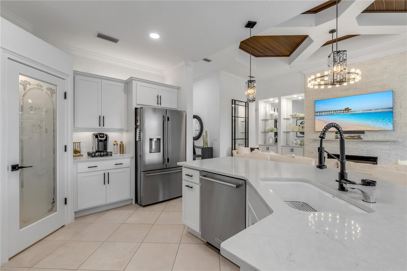 Deep farmhouse style sink and walk-in pantry. - 189 ASPEN WAY, PALM COAST