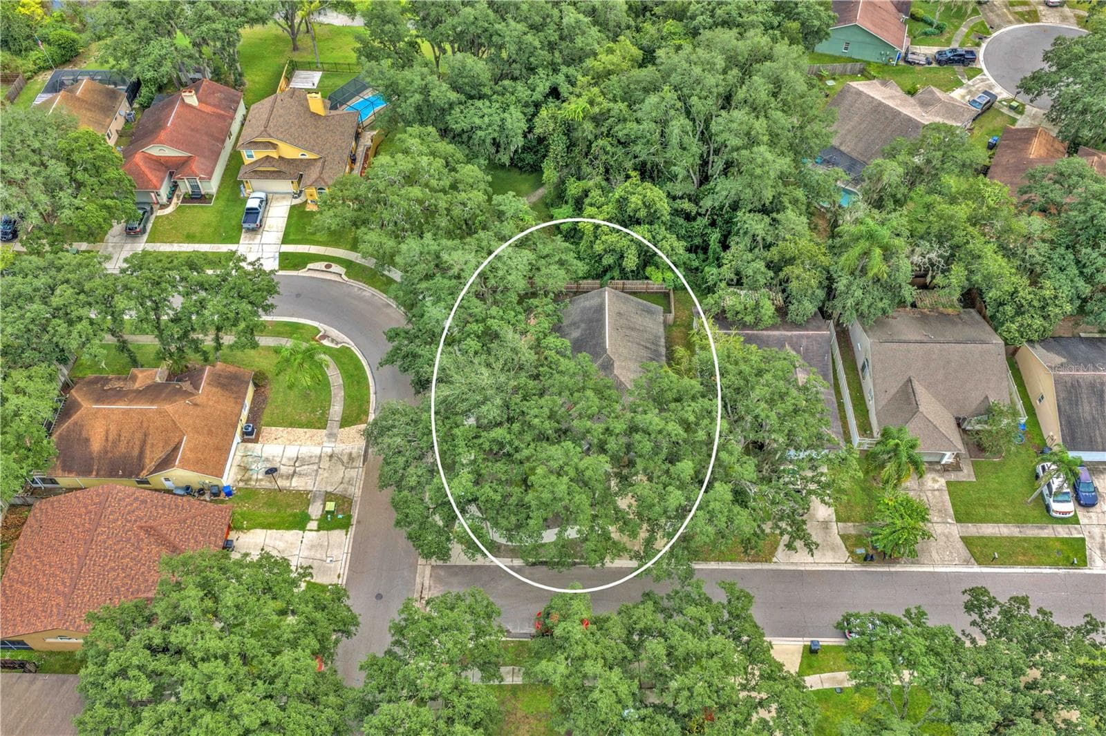 Notice all the green area behind the house, so no backyard neighbors. - 4002 LEVONSHIRE PL, VALRICO