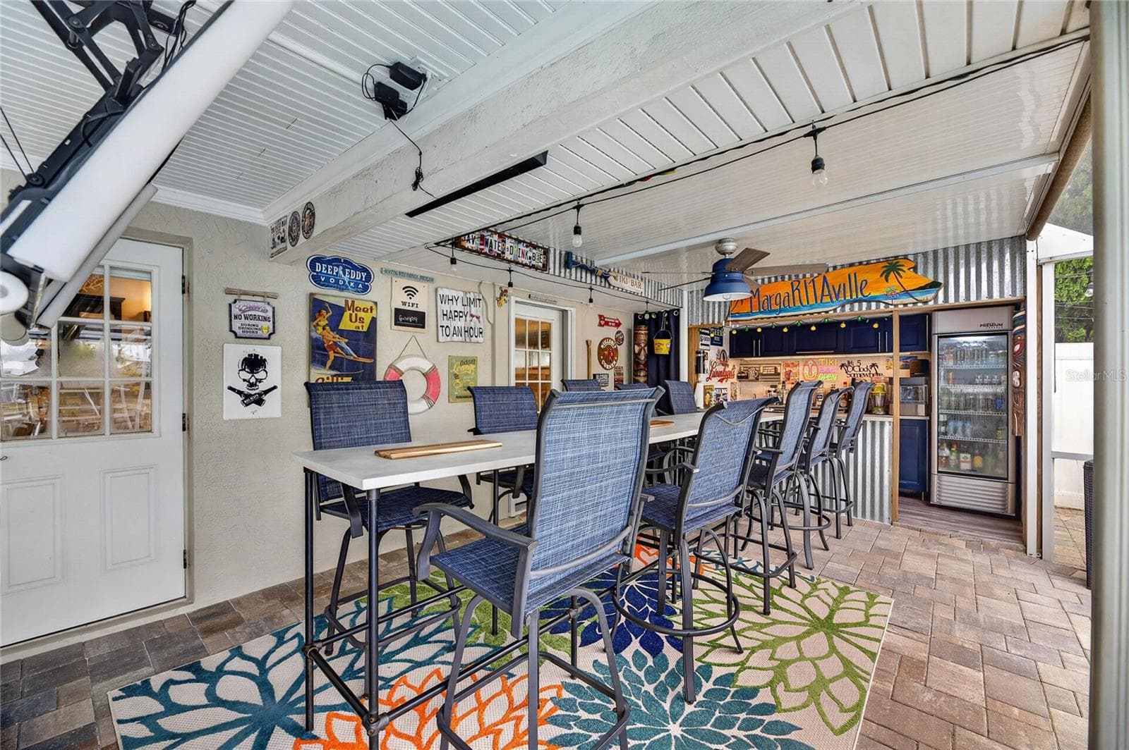 Holy Back Lanai Bar Batman!! WHAT IS THAT? A 14' Long Bar Height Table?!! - 6510 SOLITAIRE PALM WAY, APOLLO BEACH