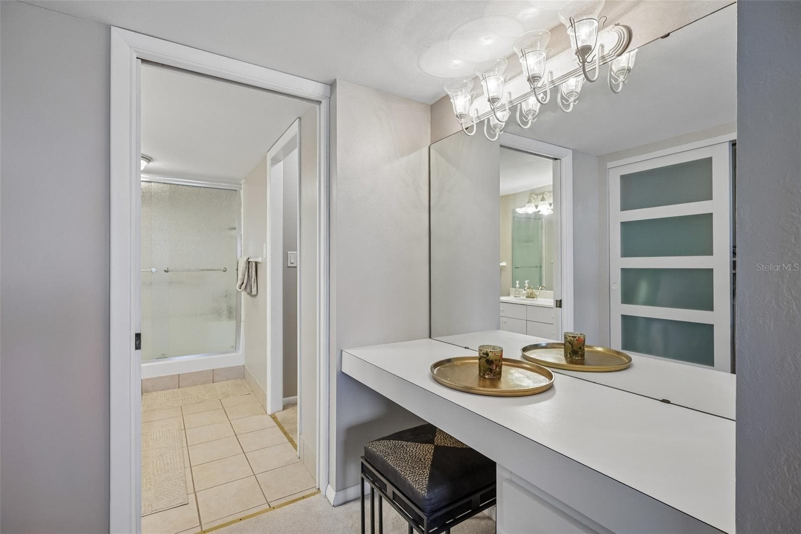 Built in make-up vanity in primary - 1621 GULF BLVD #1604, CLEARWATER