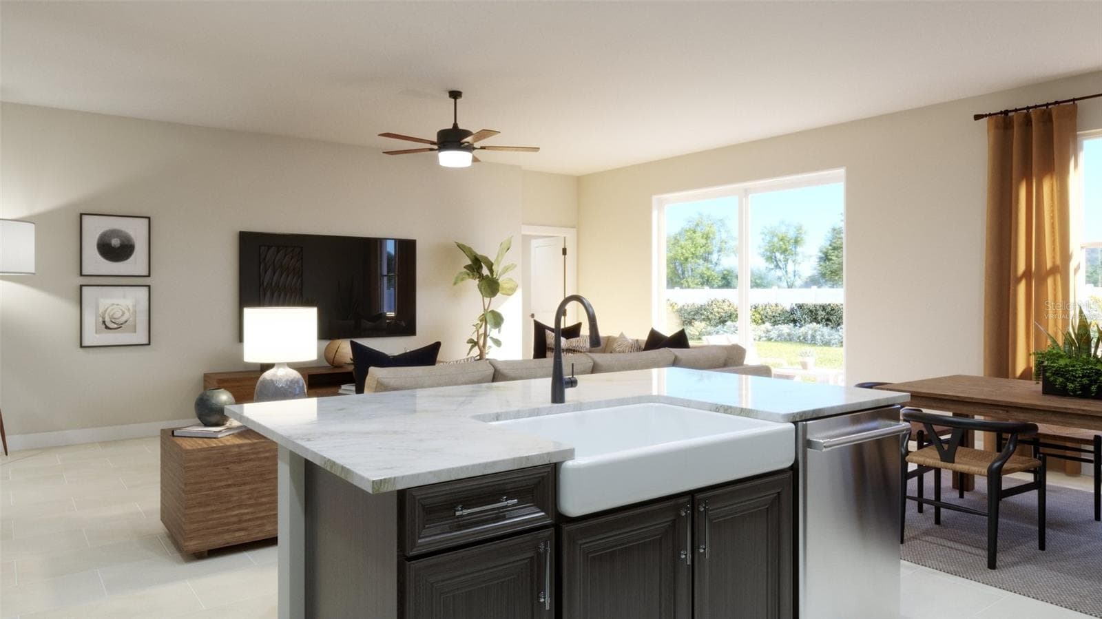 Kitchen Rendering (Virtually Staged) - 441 MARION LOOP, HAINES CITY