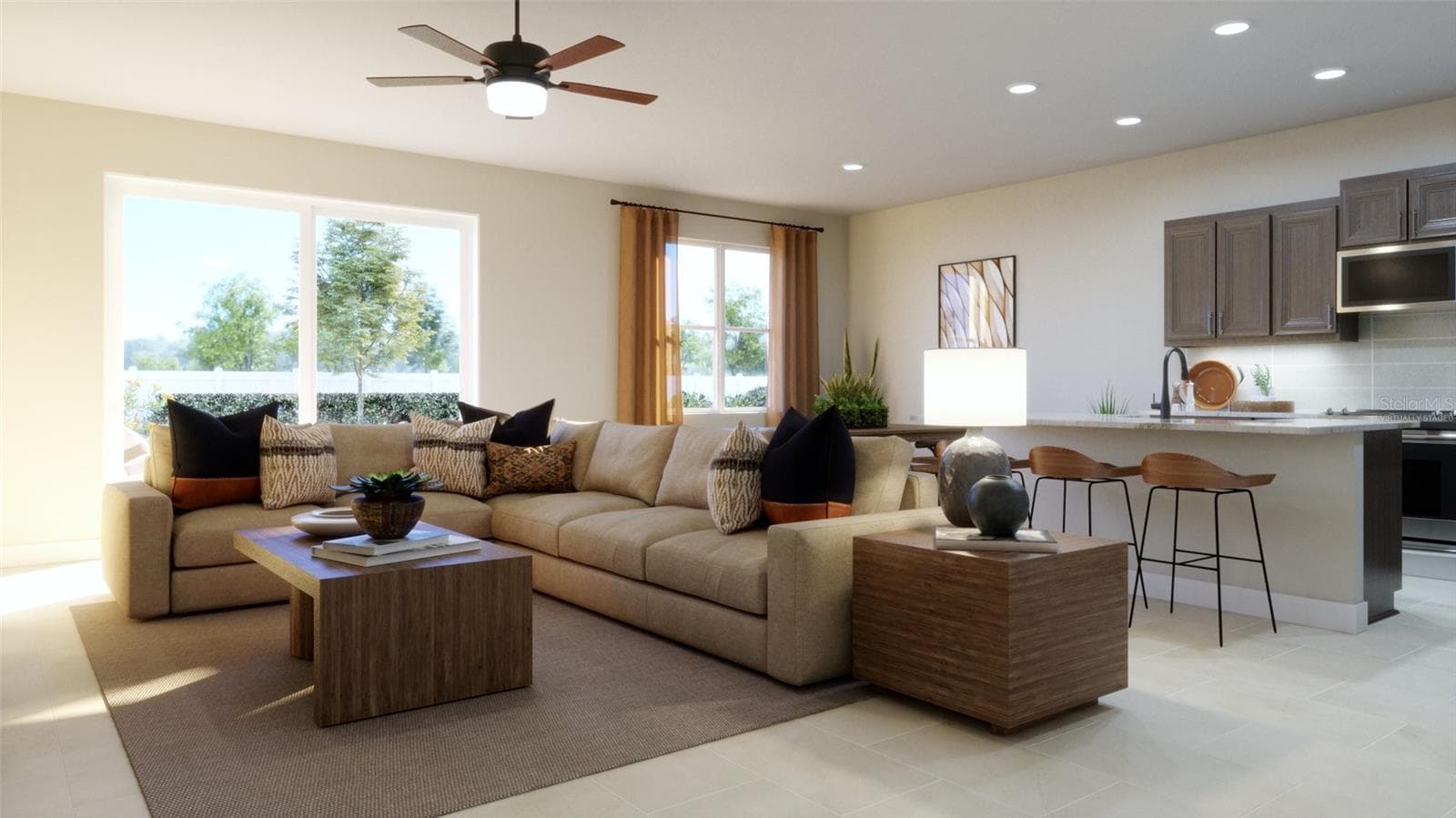 Family Room Rendering (Virtually Staged) - 441 MARION LOOP, HAINES CITY
