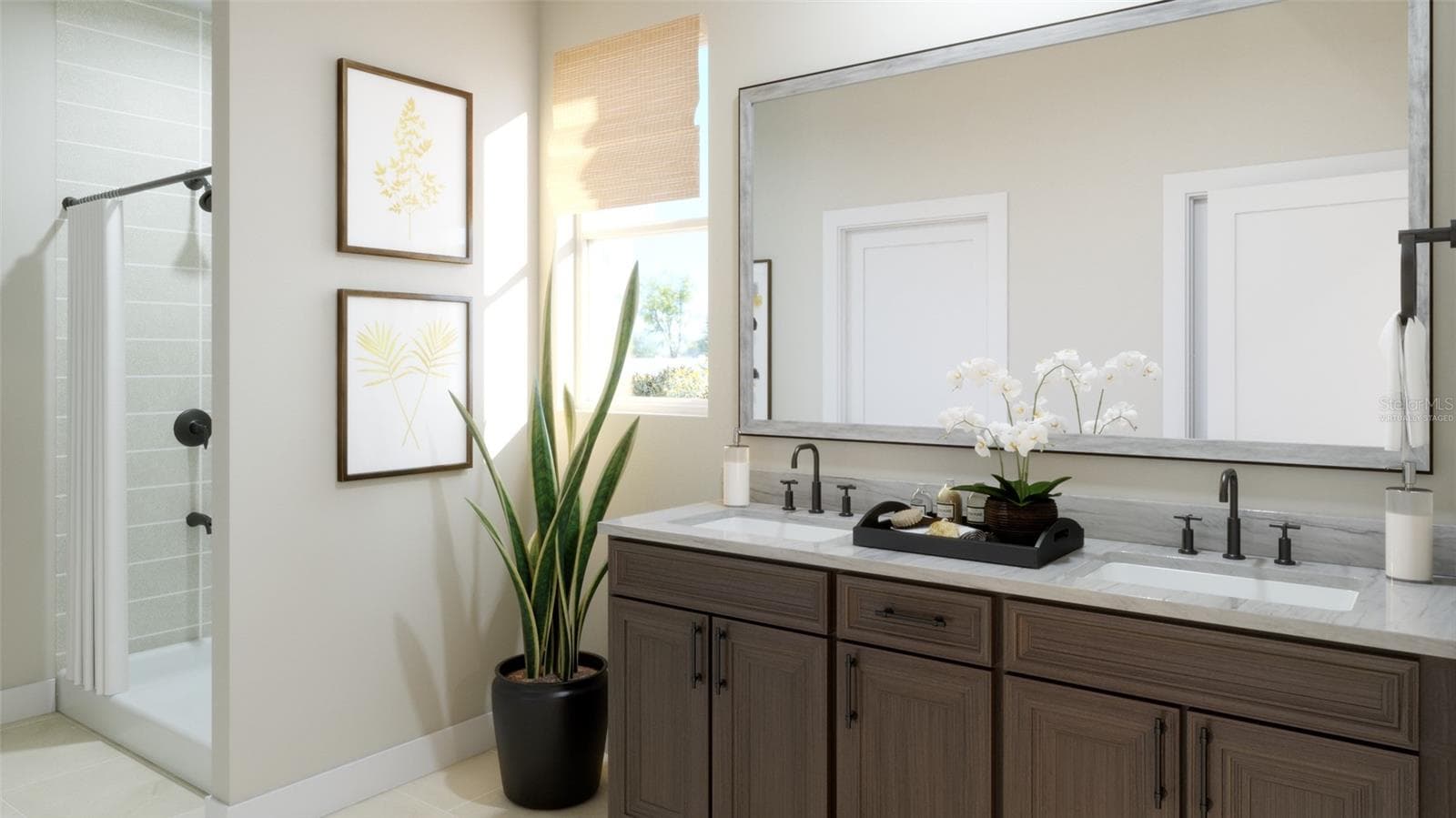 Primary Bathroom Rendering (Virtually Staged) - 441 MARION LOOP, HAINES CITY