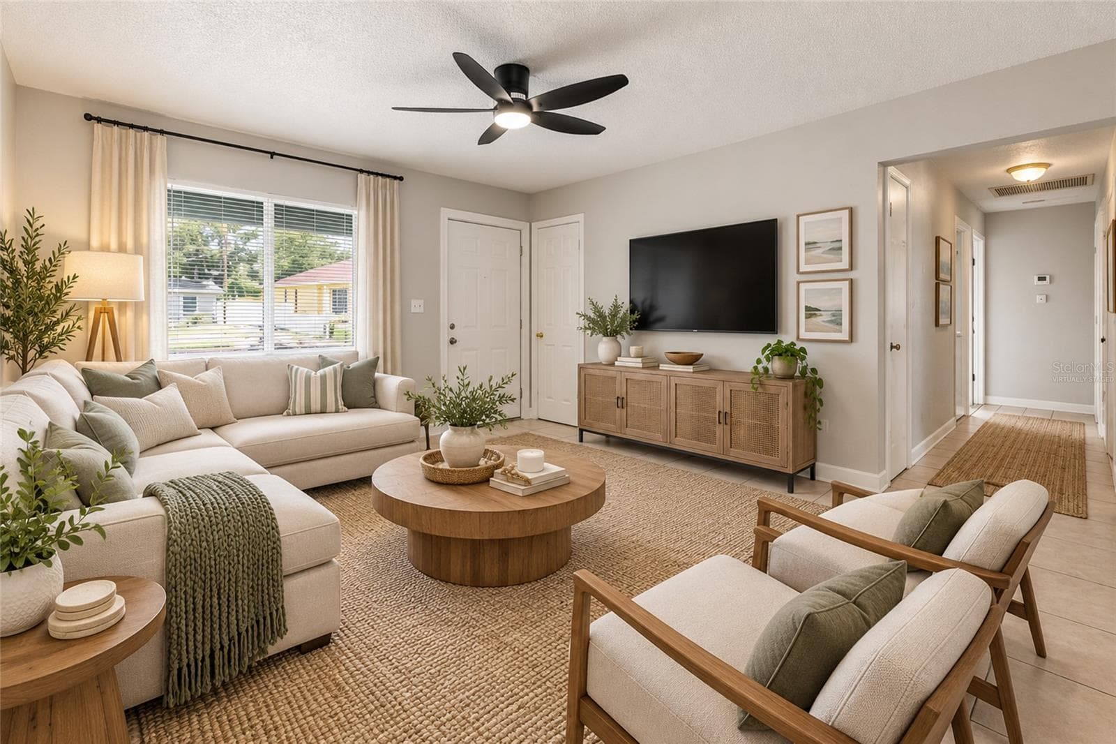 Virtually Staged Family Room - 3505 LIBBY LOOP, TAMPA