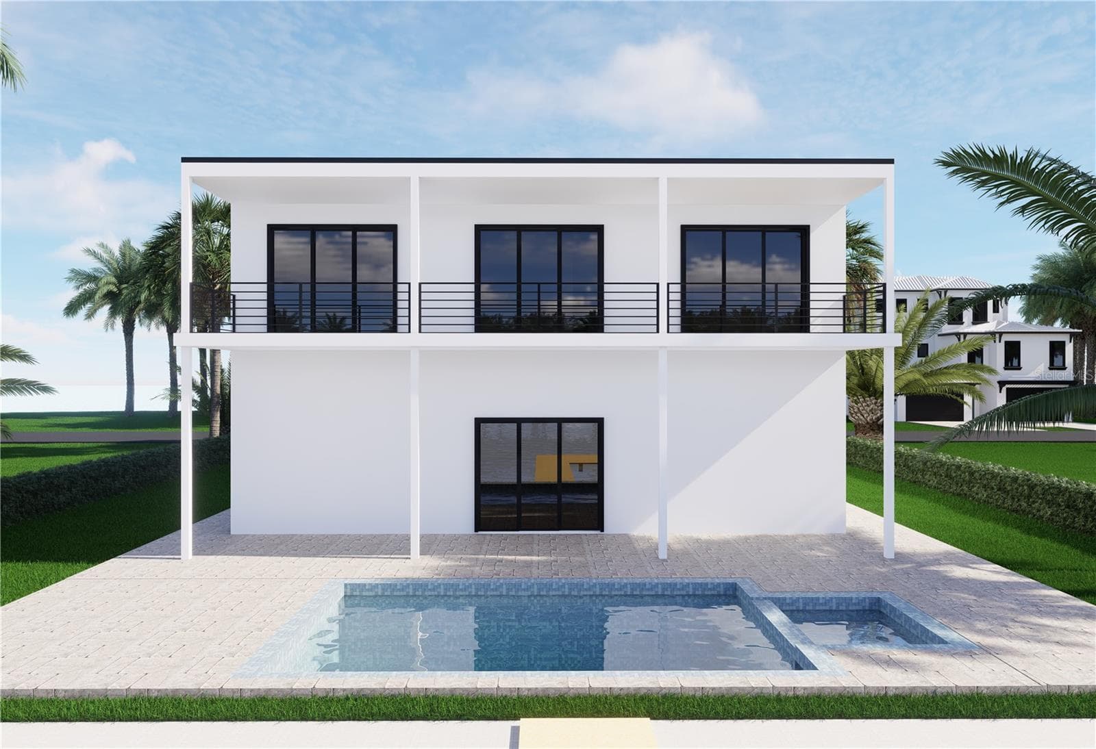 Rendering of the back of the SeaSafe Shore Crest model (other models and variations available). - 4 BELLEVUE DR, TREASURE ISLAND