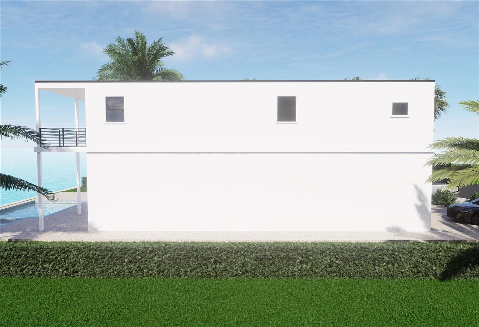 Rendering of the side of the home to be built by new owner (other SeaSafe coastal home models available). - 4 BELLEVUE DR, TREASURE ISLAND