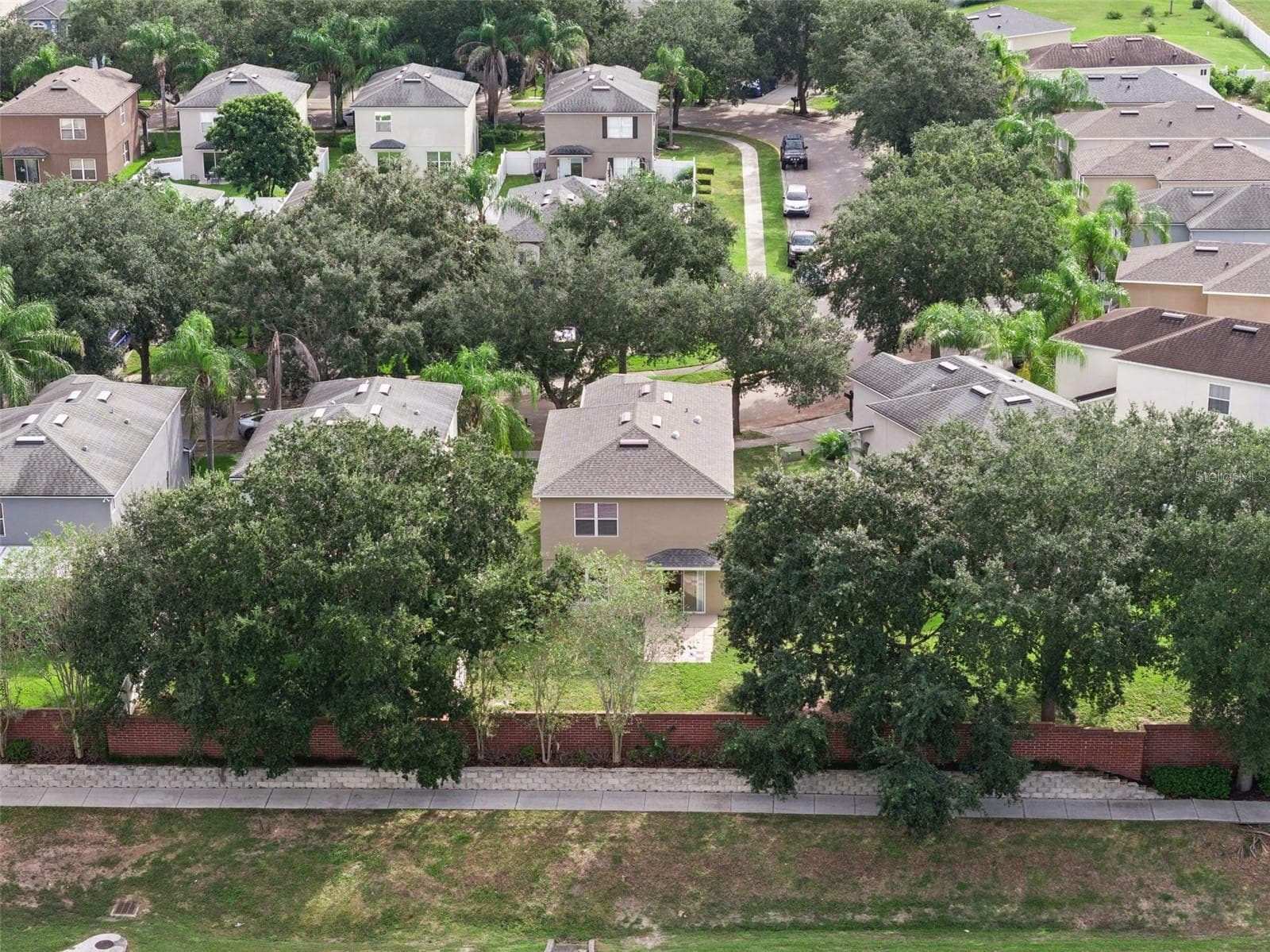 Aerial view of the home and street - 2020 PORTCASTLE CIR, WINTER GARDEN