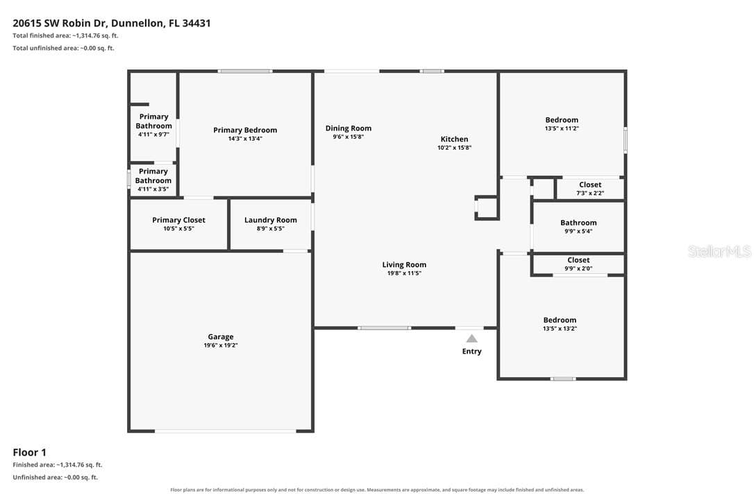 Floor Plan - 20615 SW Robin DR, DUNNELLON FL 34431, Dunnellon