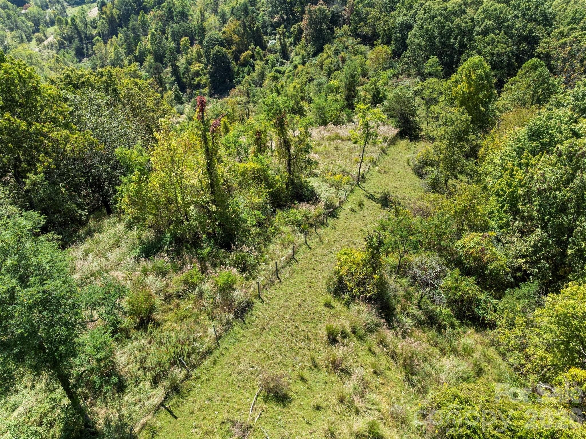 A rough road/trail follows the fence line - Marshall