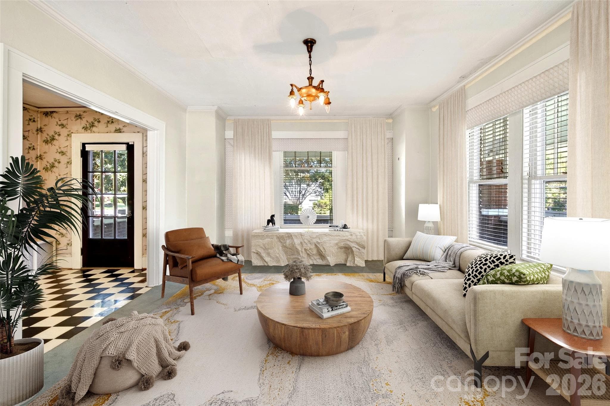 Front Living Room Digitally Staged - 606 Rutherford Road, Marion