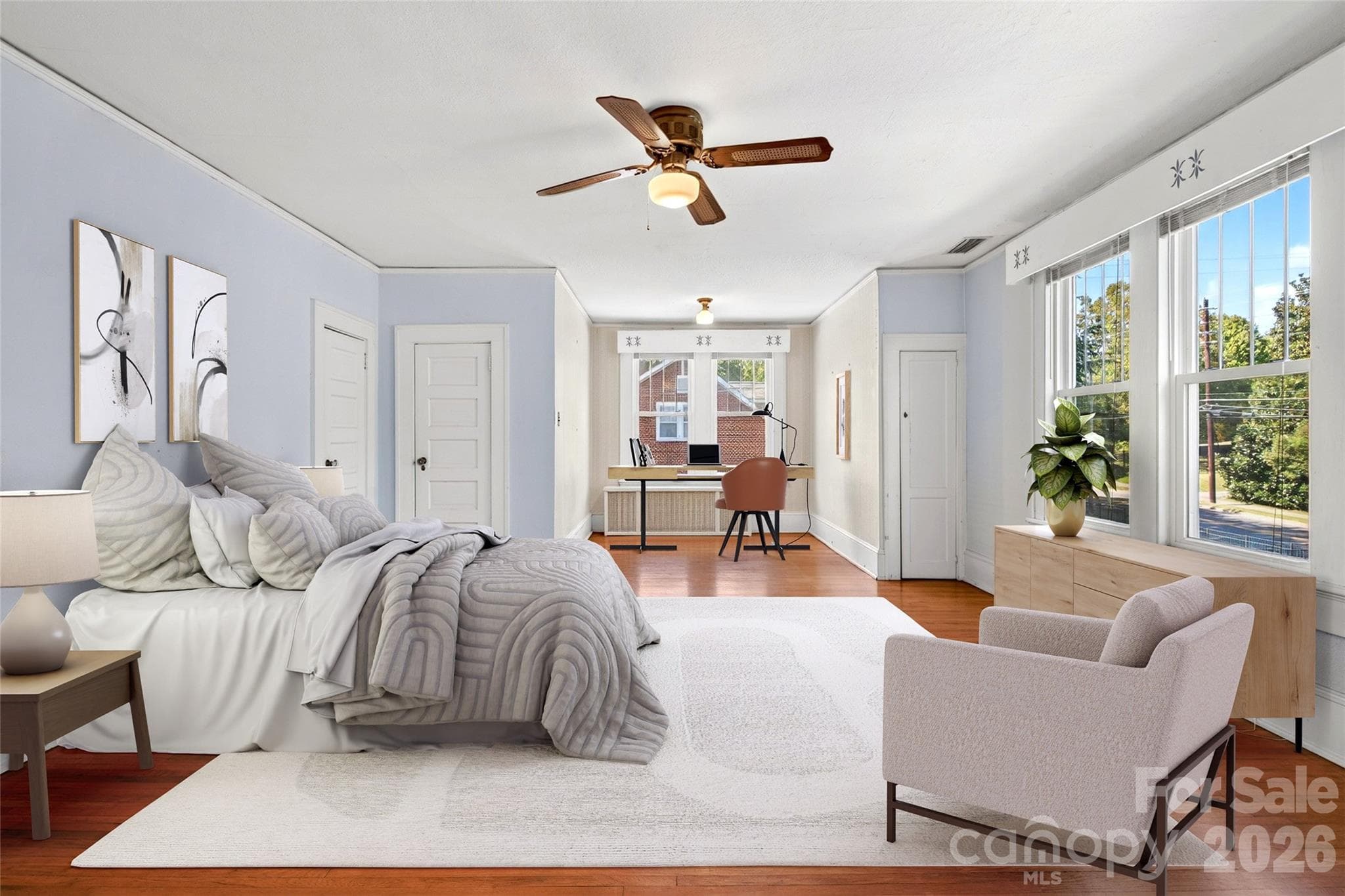 Primary Bedroom, digitally enhanced photo - 606 Rutherford Road, Marion