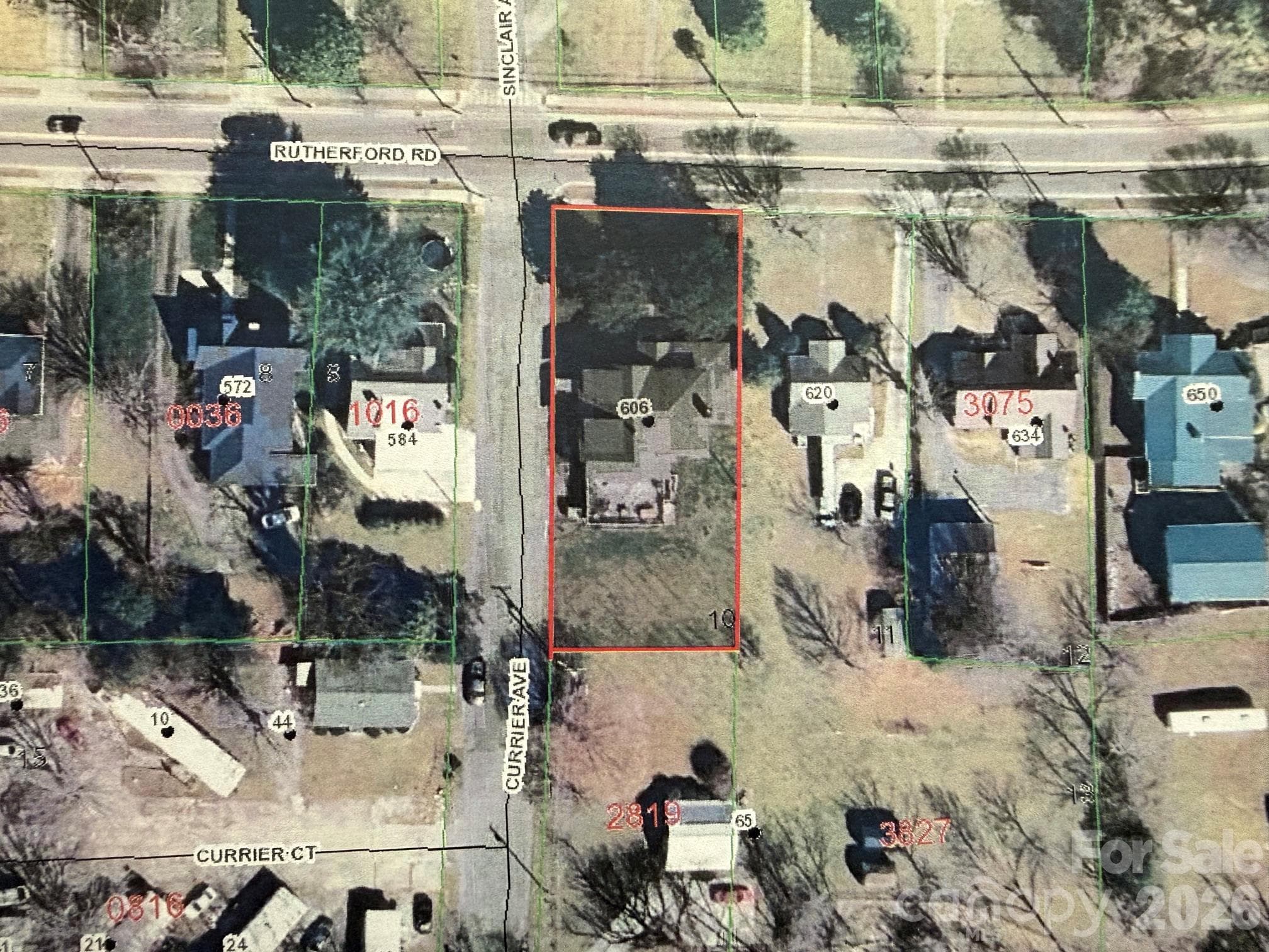 Approximate lot layout, .32 +/-, to be surveyed if large home is purchased separately - 606 Rutherford Road, Marion