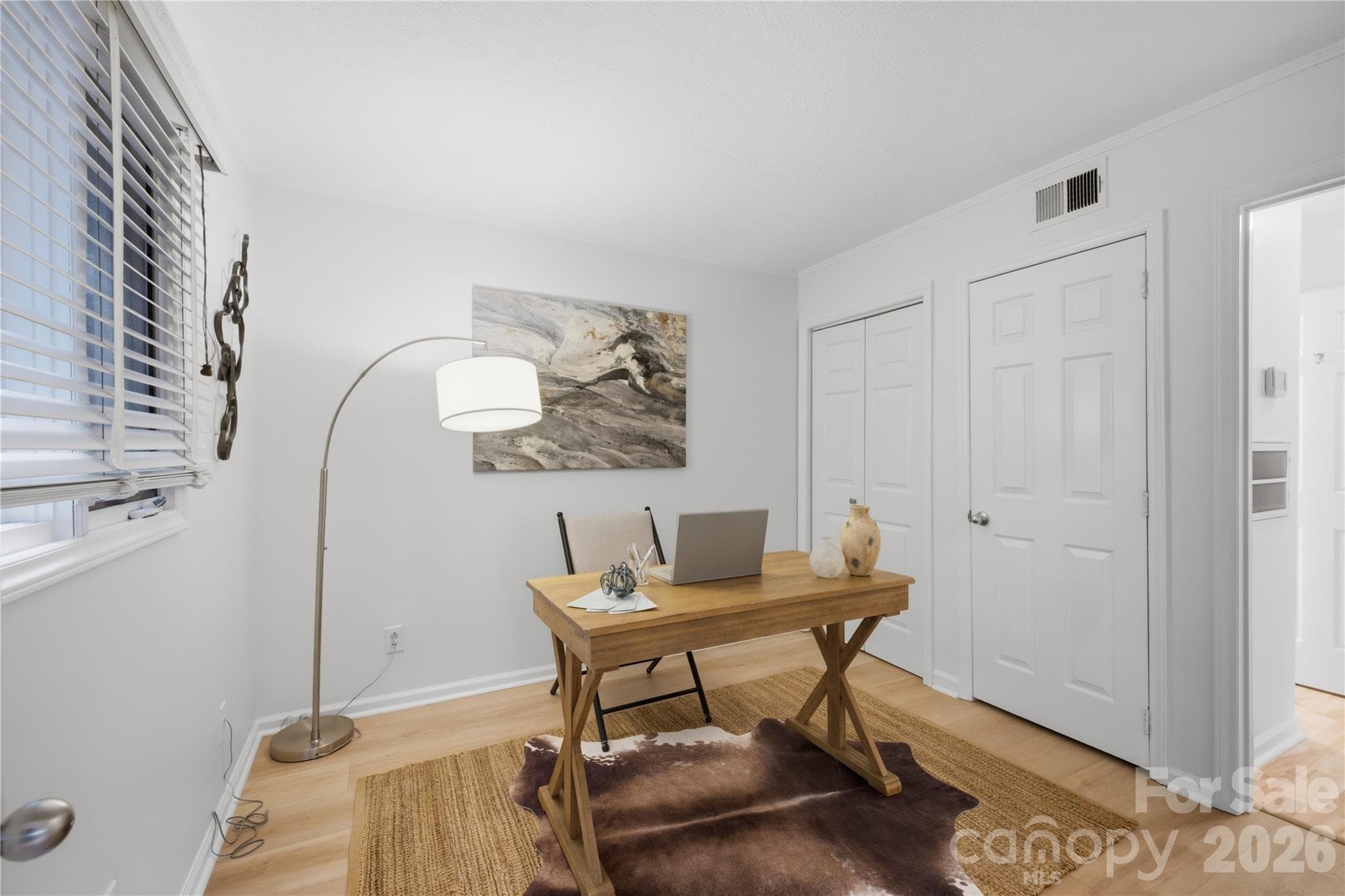 bedroom staged as an office - 1109 E Morehead Street, Charlotte