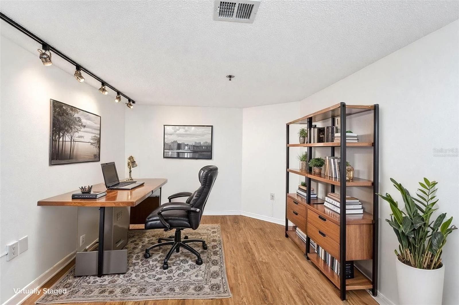 Option 1 for den = office furniture virtually staged - 690 ISLAND WAY #606, CLEARWATER