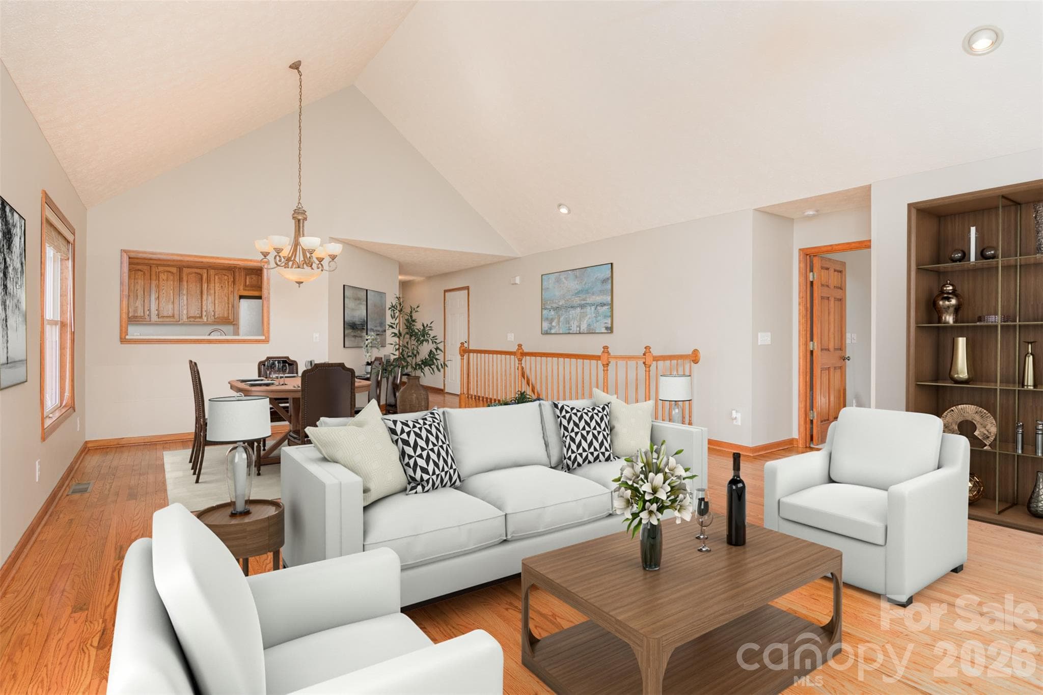 Great Room - Virtual Staging - 299 Carriage Summitt Way, Hendersonville