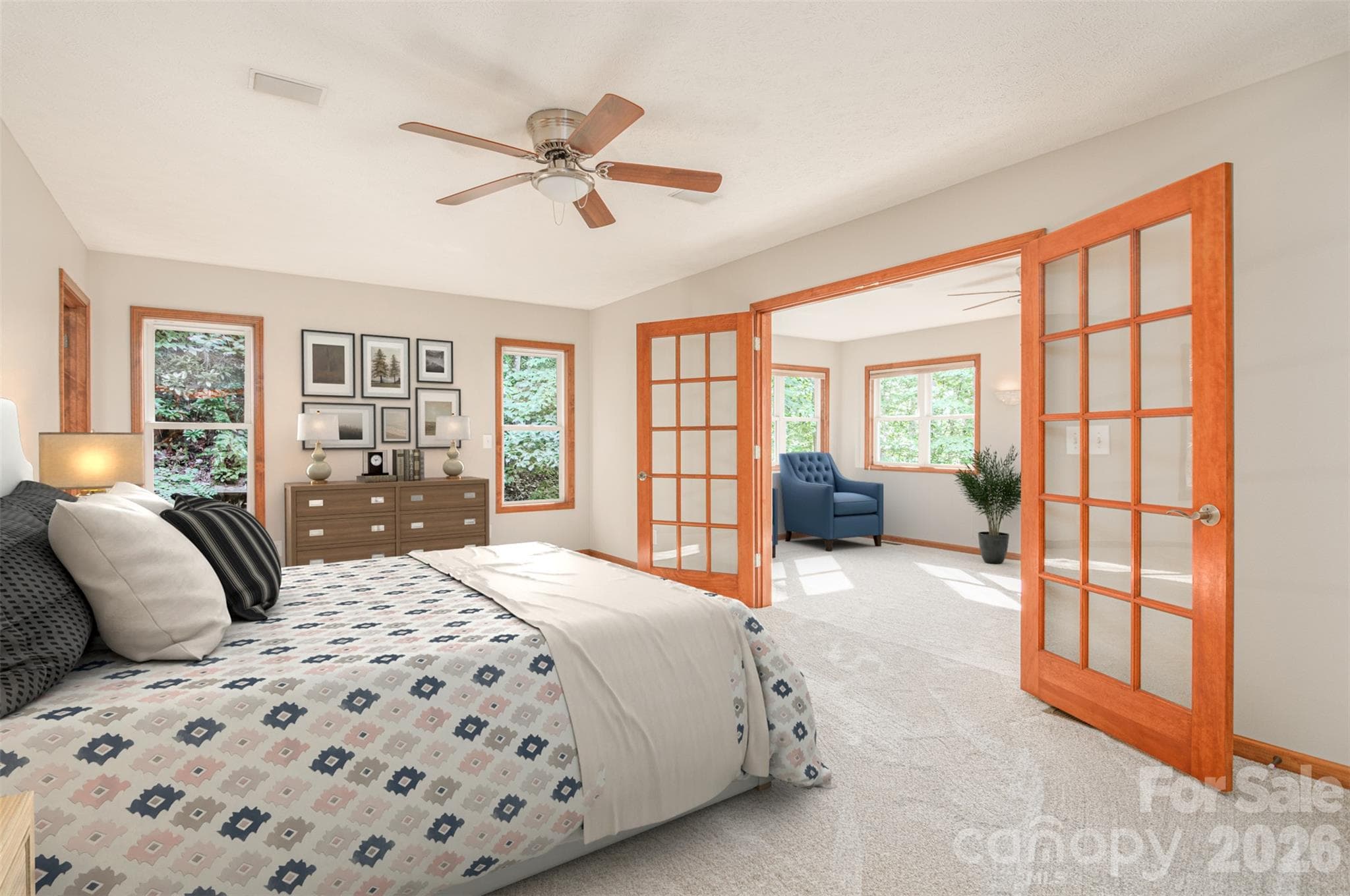 Primary Bedroom - Virtual Staging - 299 Carriage Summitt Way, Hendersonville