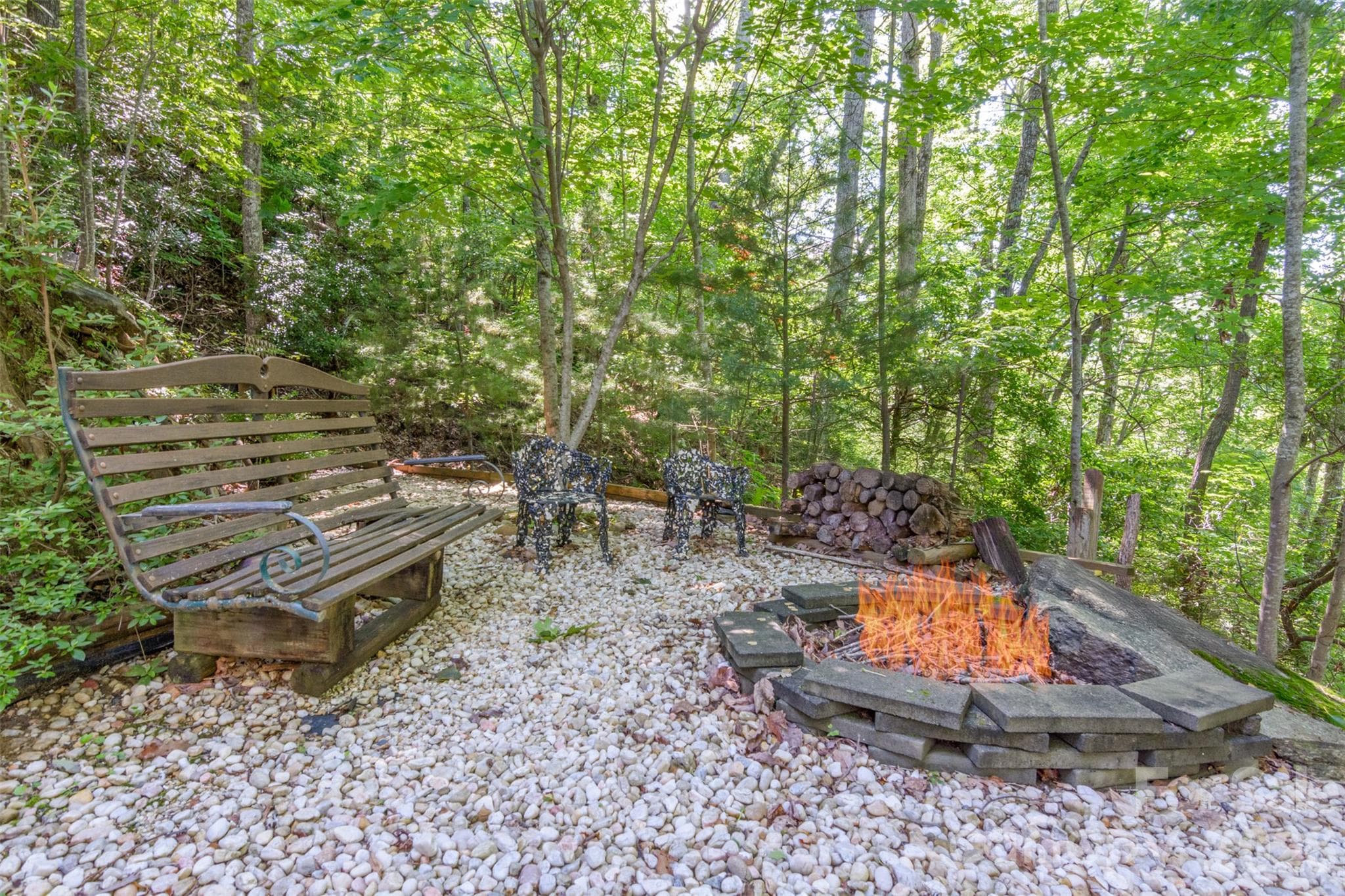 Lower Fire Pit Area - 299 Carriage Summitt Way, Hendersonville