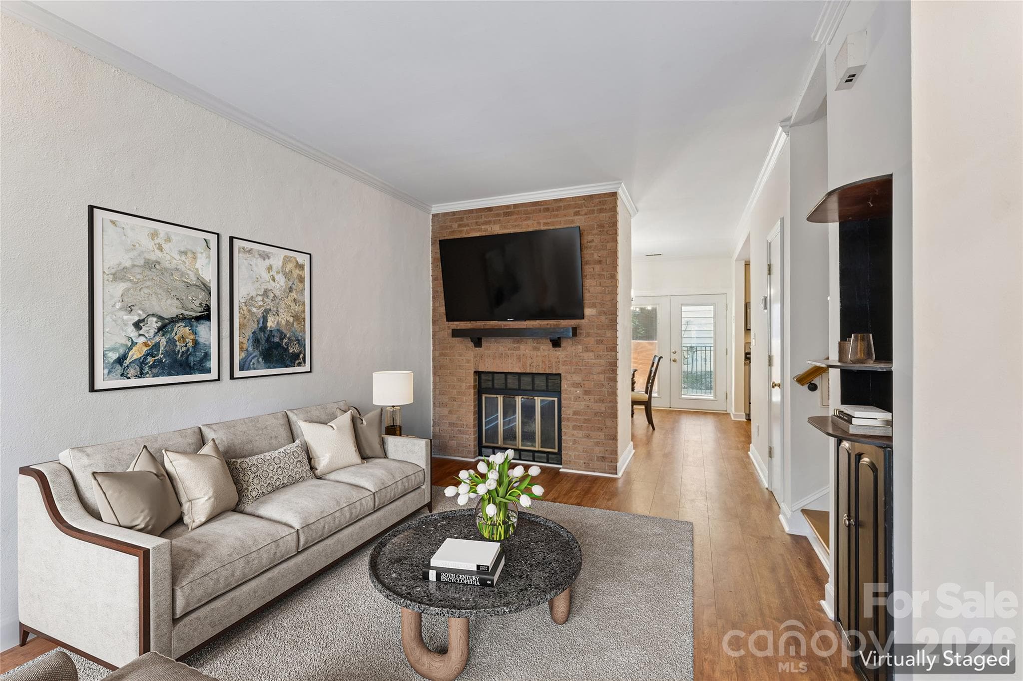 Living room staged - 422 W 8th Street, Charlotte