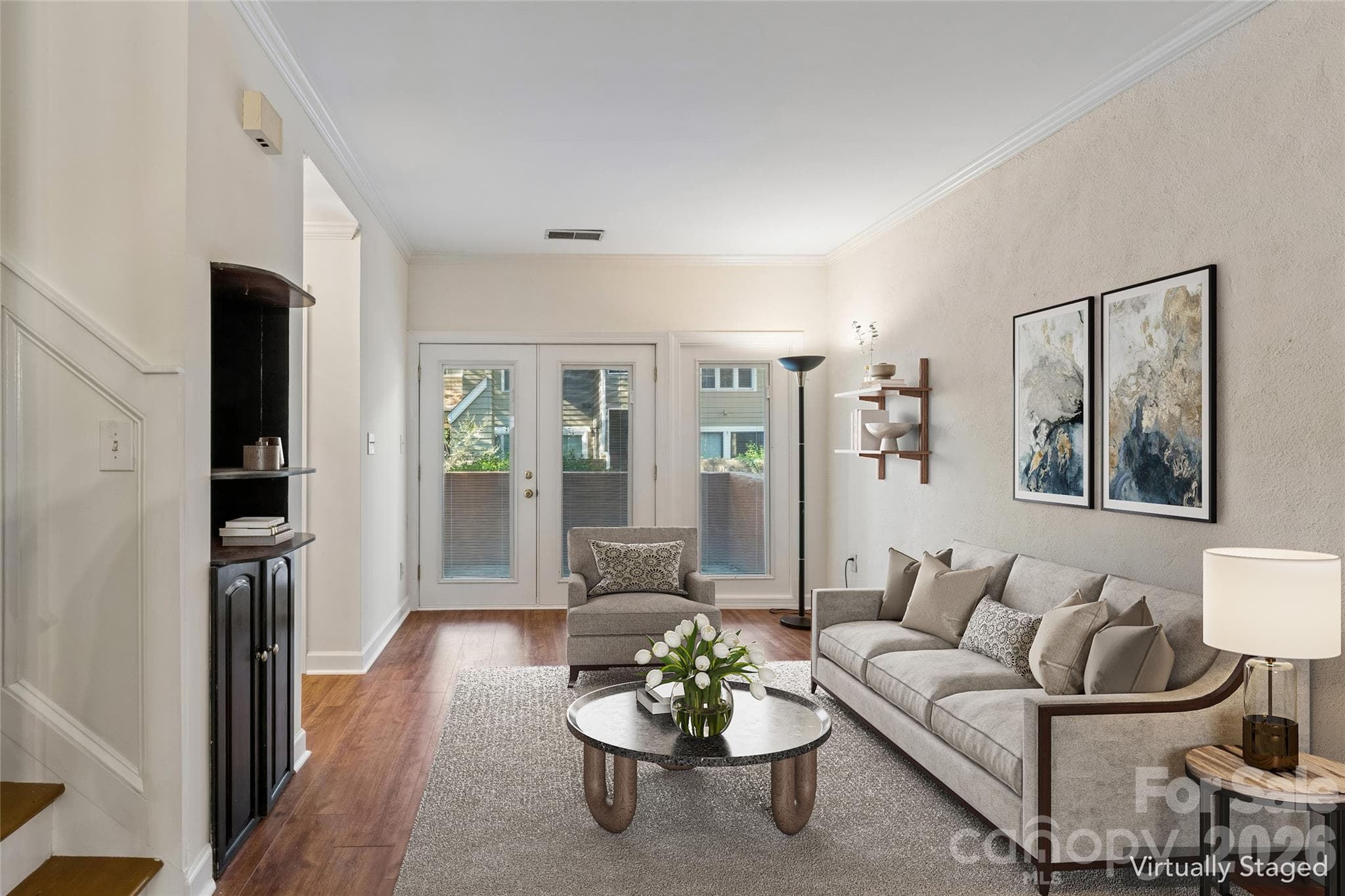Living room staged - 422 W 8th Street, Charlotte