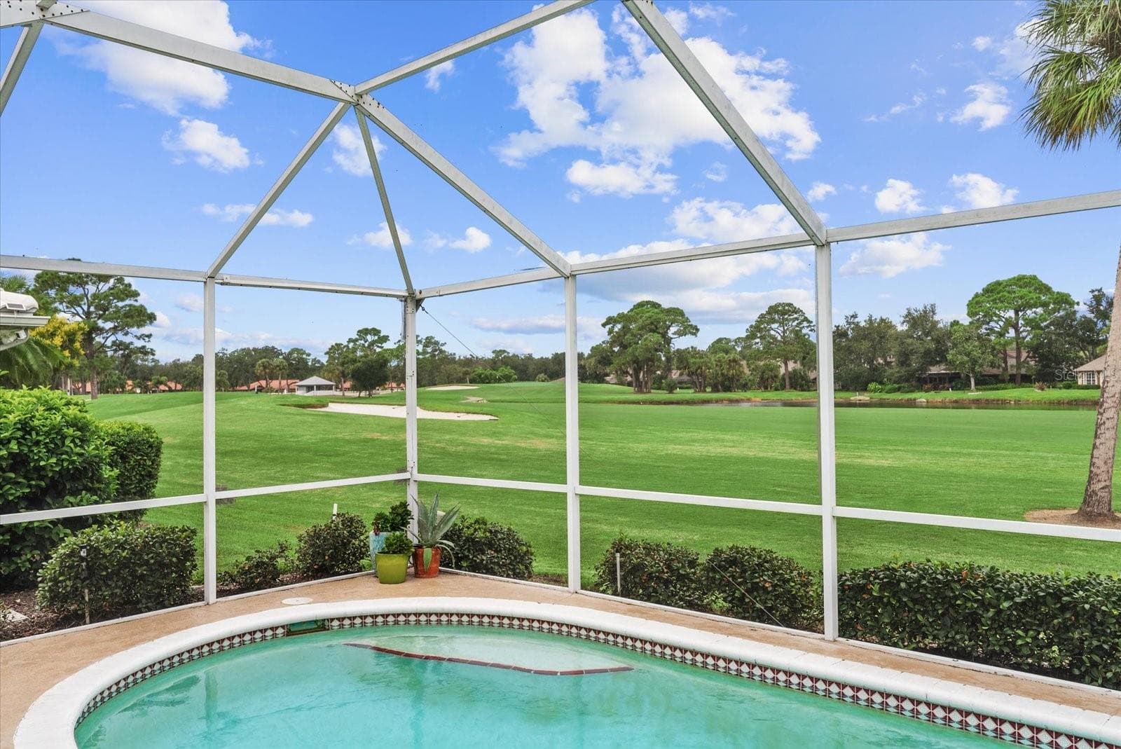 Pool overlooking Golf Course - 5815 FAIRWOODS CIR, SARASOTA