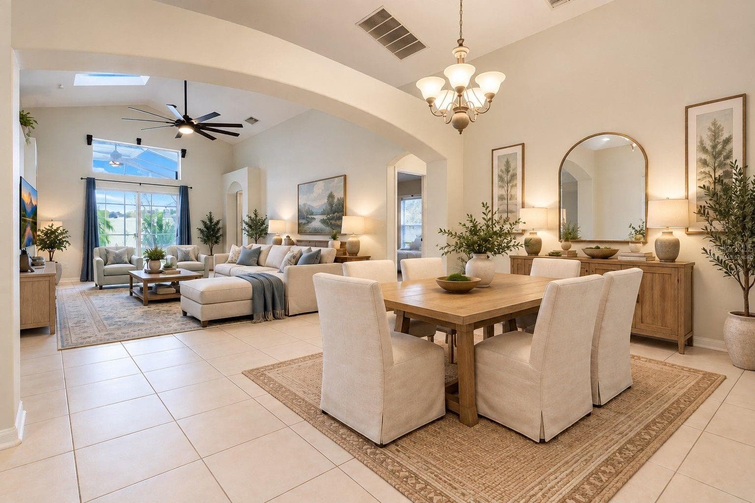 Living & Dining Room - Virtually Staged - 16102 MAGNOLIA HILL ST, CLERMONT