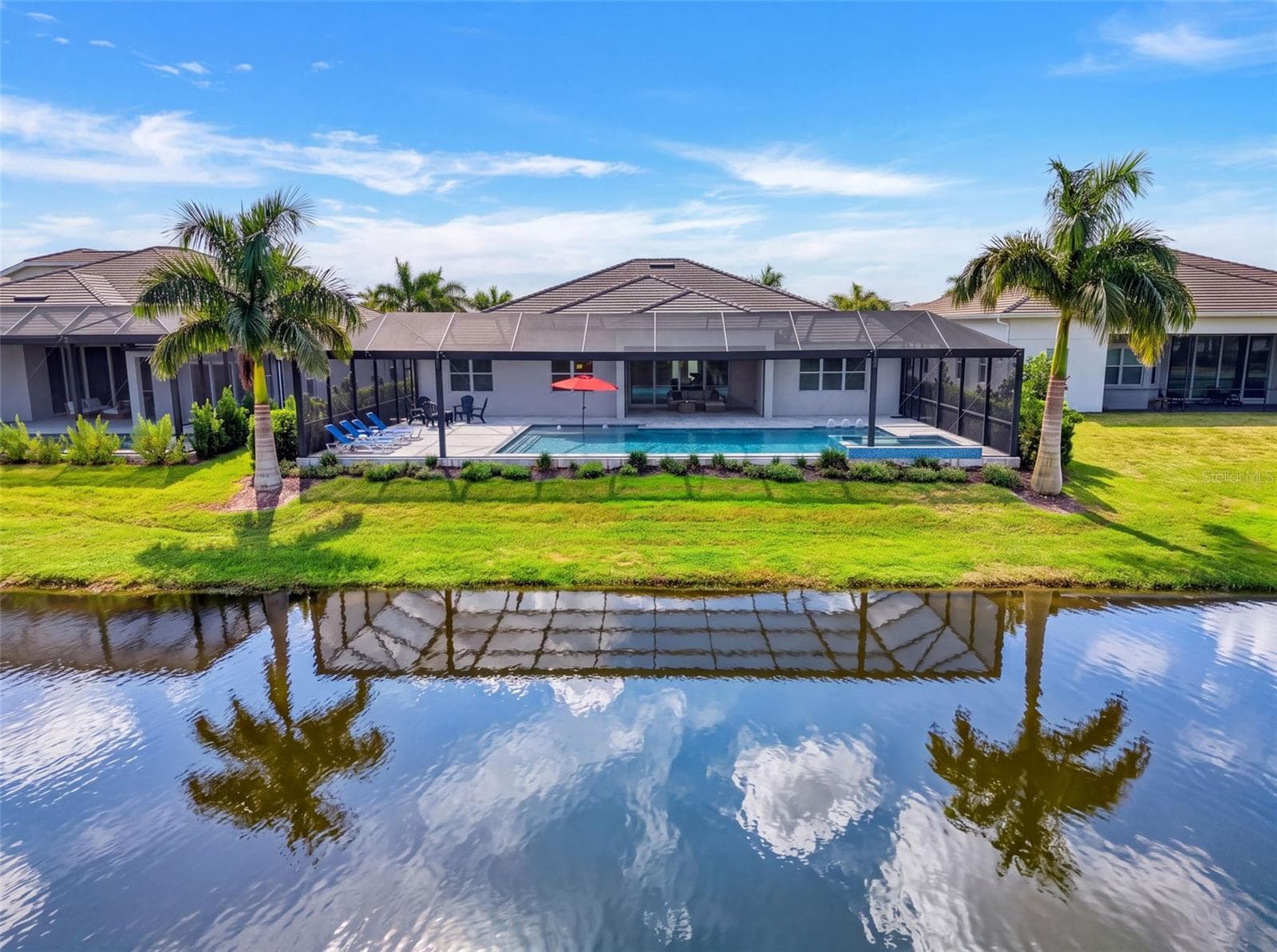 Aerial Waterfront Setting - 8448 CANE BAY CT, LAKEWOOD RANCH