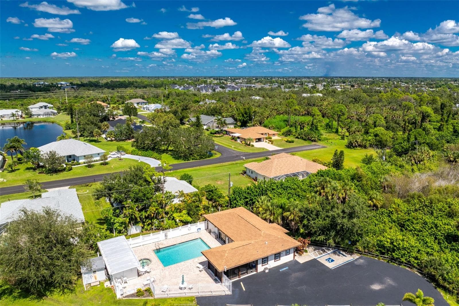 Aerial - clubhouse and swimming pool - 9066 PINEHAVEN WAY, ENGLEWOOD