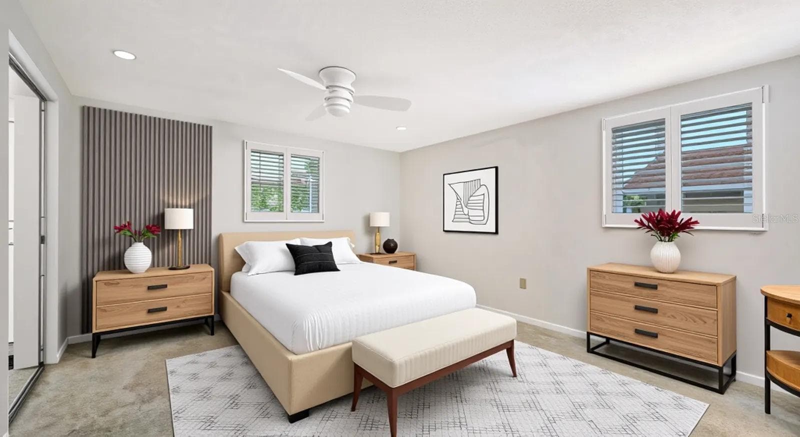 Staged Primary Bedroom - 2610 REGATTA DR, SARASOTA