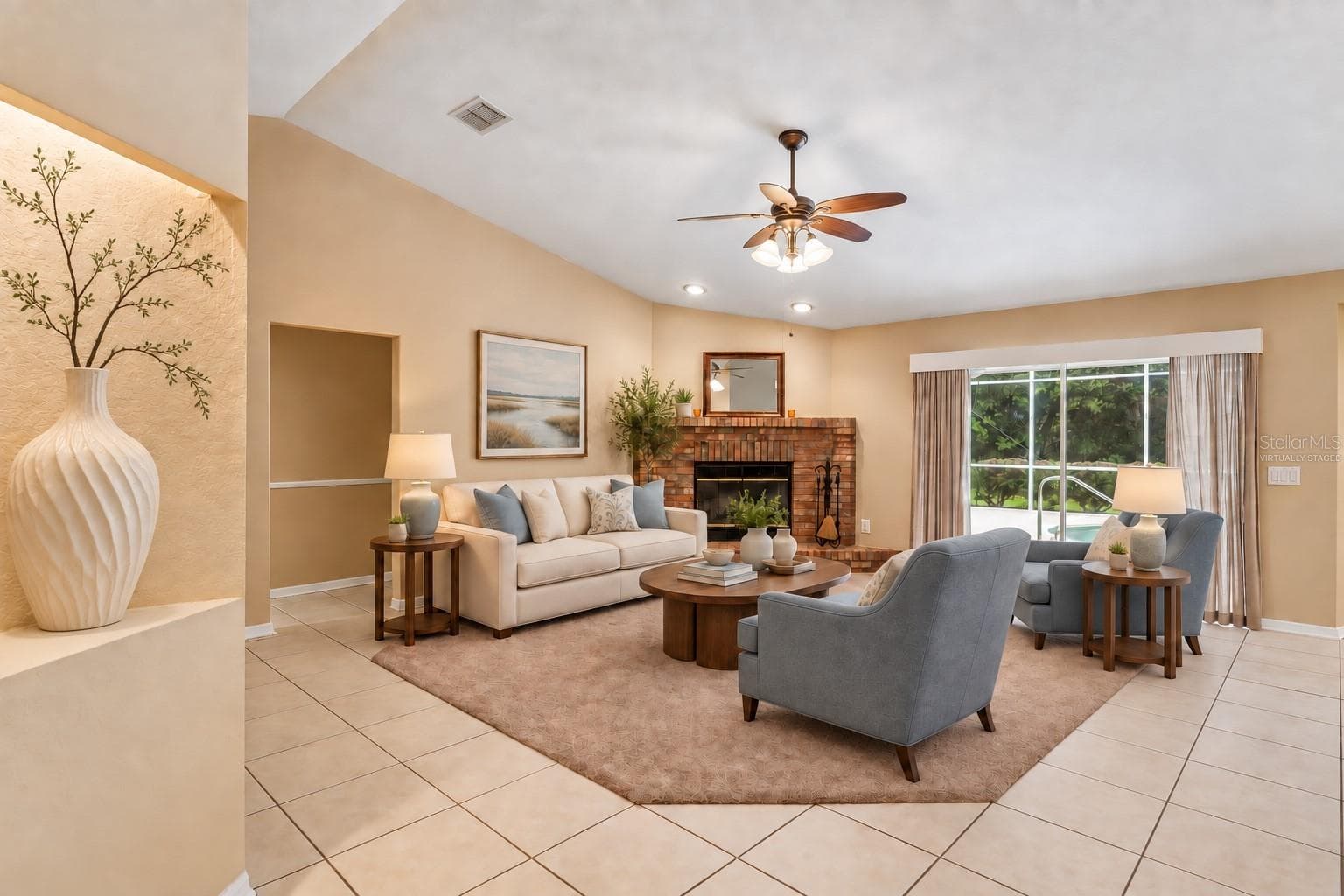 Living Area - Virtually Staged - 14433 LINDEN DR, SPRING HILL