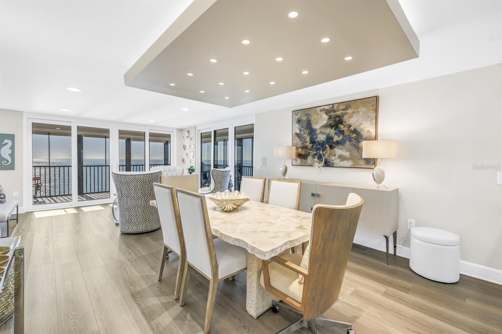 Elegant Dining Under Custom Lighting - 15462 GULF BLVD #1006, MADEIRA BEACH