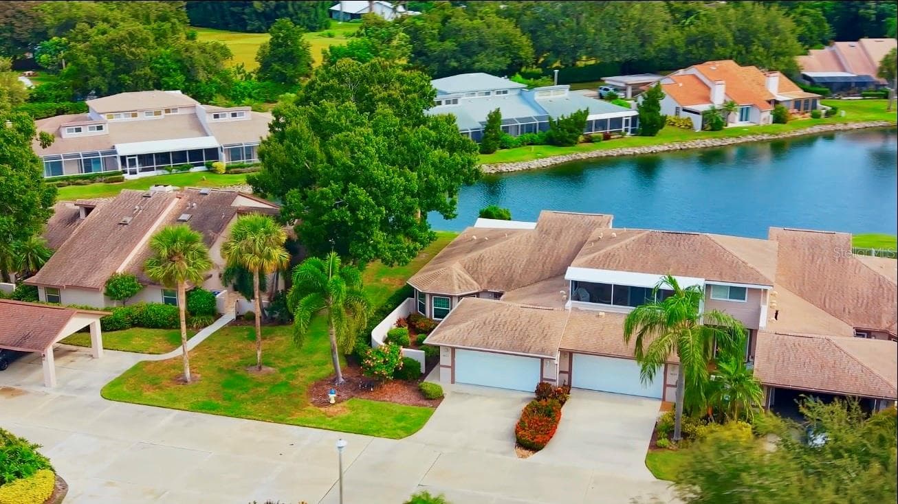 Aerials with lakefront views - 4621 HIDDEN VIEW PL #27, SARASOTA