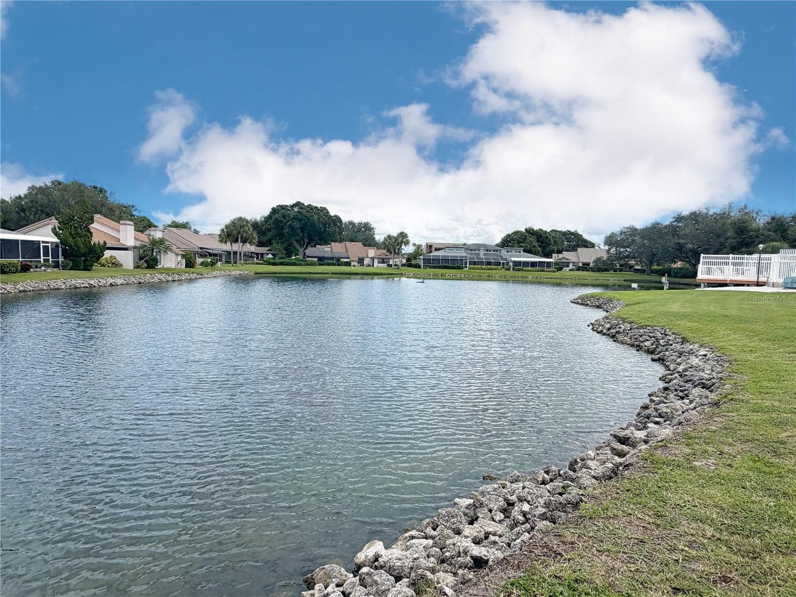 Beautiful lakefront views from backyard/lanai - 4621 HIDDEN VIEW PL #27, SARASOTA