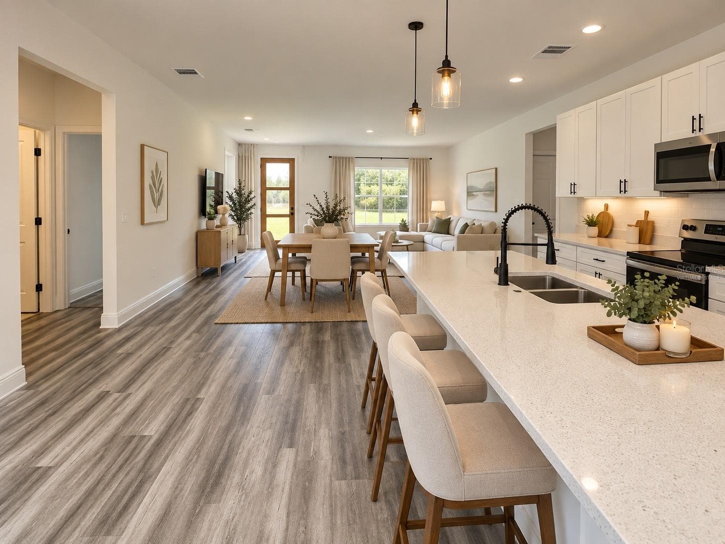 Open Concept Living Room - Virtually Staged - 2409 SW 170TH PL, OCALA