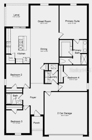 Floor Plan - Additional Highlights Include: window blinds throughout - 6777 EQUINOX LN, NORTH FORT MYERS