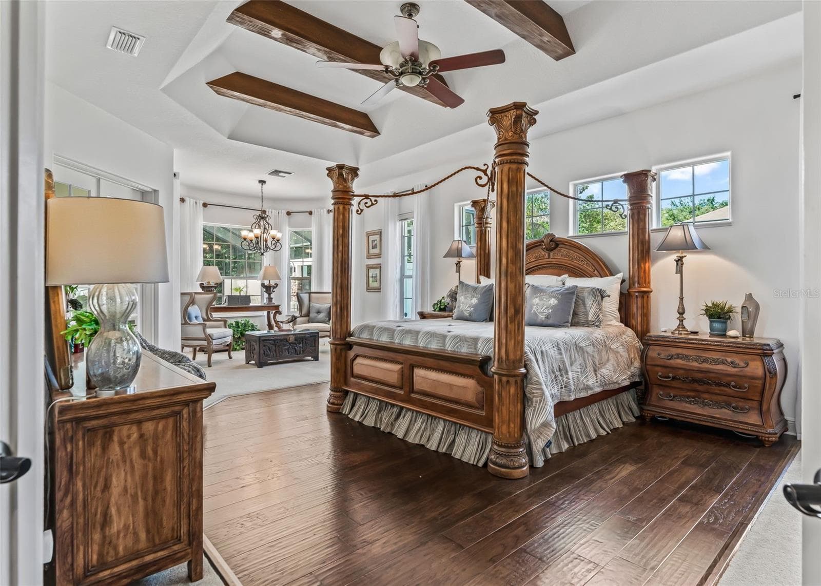 Master Ensuite with Inset Hand Carved Wood Flooring - 2917 LARRANAGA DR, THE VILLAGES
