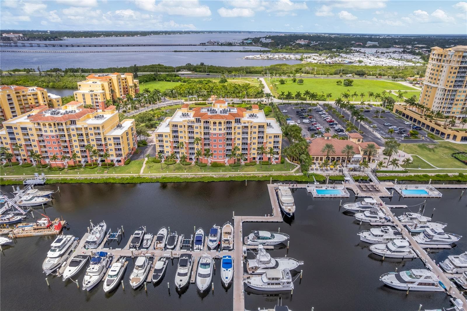 Riviera Dunes Marina with a Water side view of the condo - 606 RIVIERA DUNES WAY #405, PALMETTO