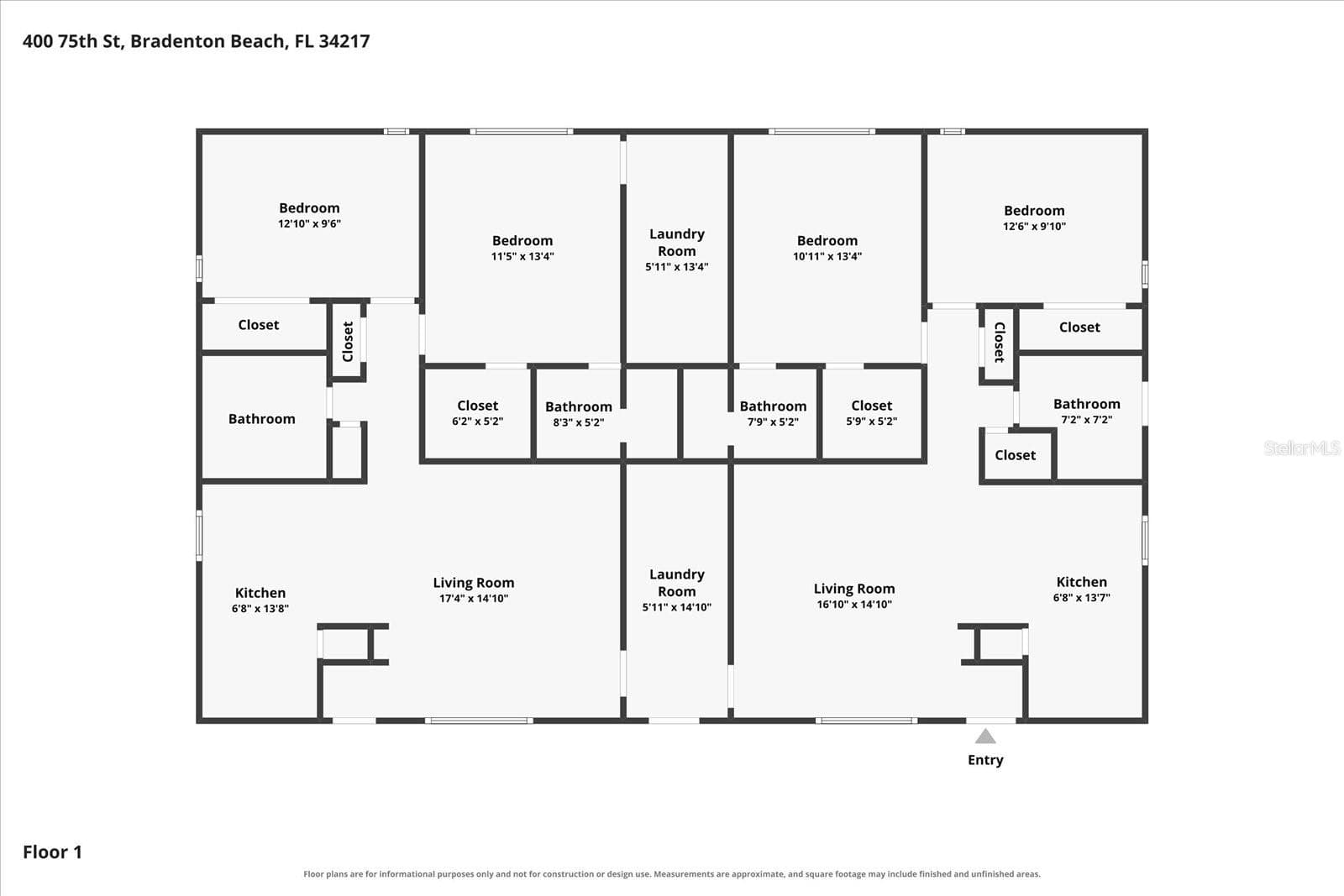 400 75th St - Floor Plan - Both Units - 400 75TH ST, HOLMES BEACH