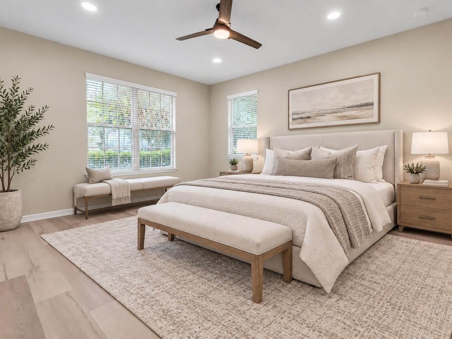 Bedroom with ceiling fan and natural light - 2122 LONG SPUR, ODESSA