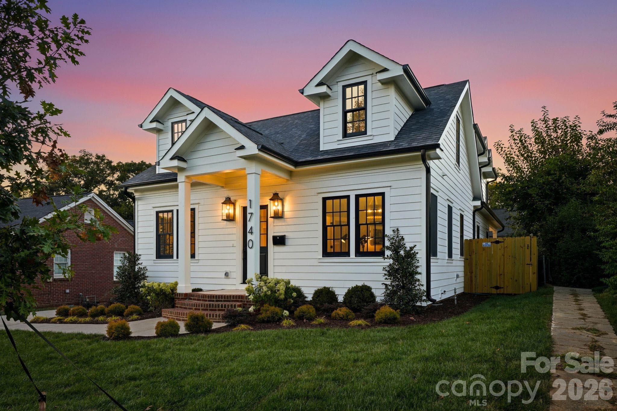 Side exterior at twilight - 1740 Merriman Avenue, Charlotte