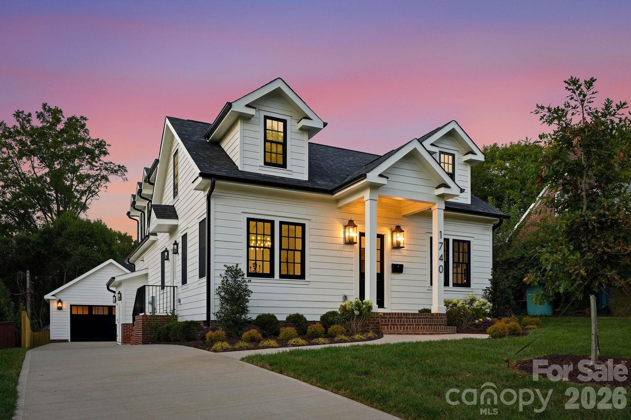 Side exterior at twilight - 1740 Merriman Avenue, Charlotte