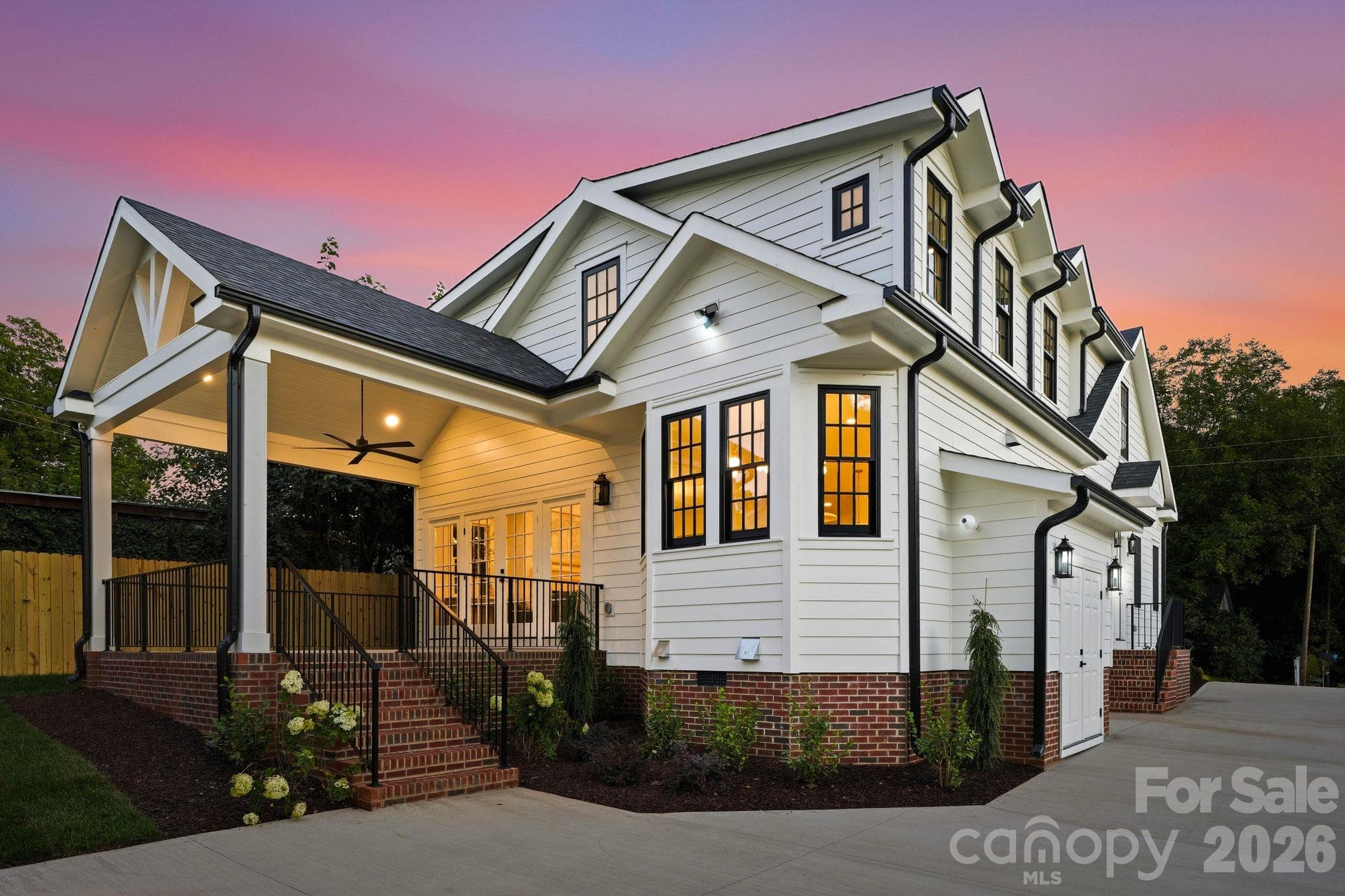 Rear exterior at twilight - 1740 Merriman Avenue, Charlotte